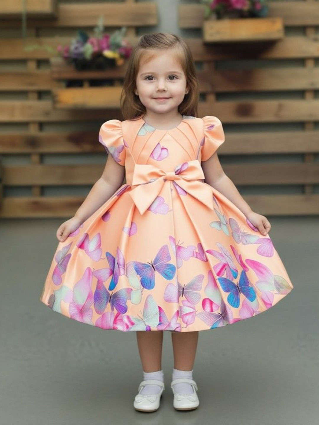 BAESD Print Puff Sleeve Fit & Flare Dress