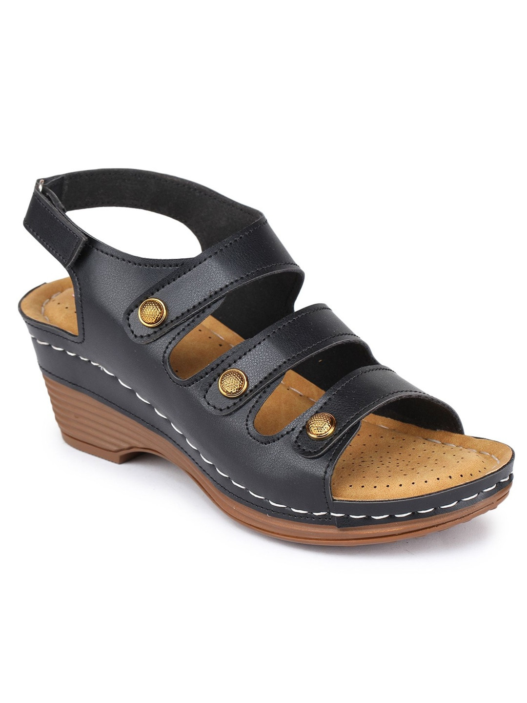KALINI Party Wedge Sandals with Laser Cuts