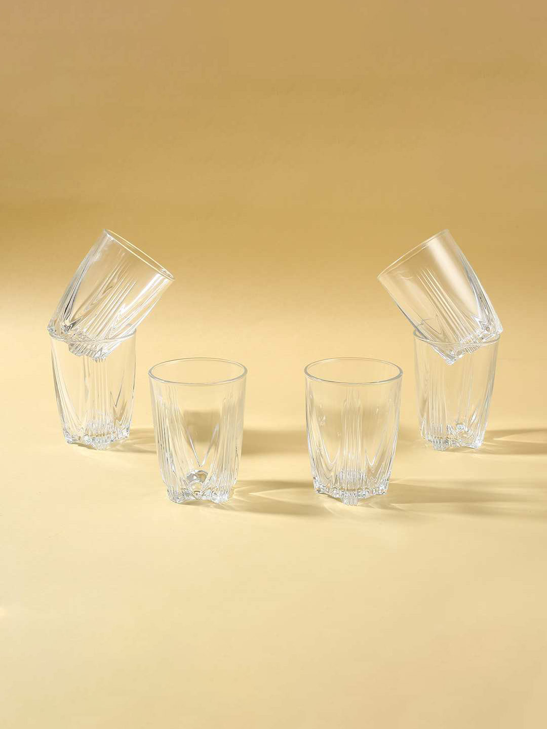 Uniglass  Transparent 6 Pieces Lead Free & Dishwasher Safe Water Glasses 245 ml Each