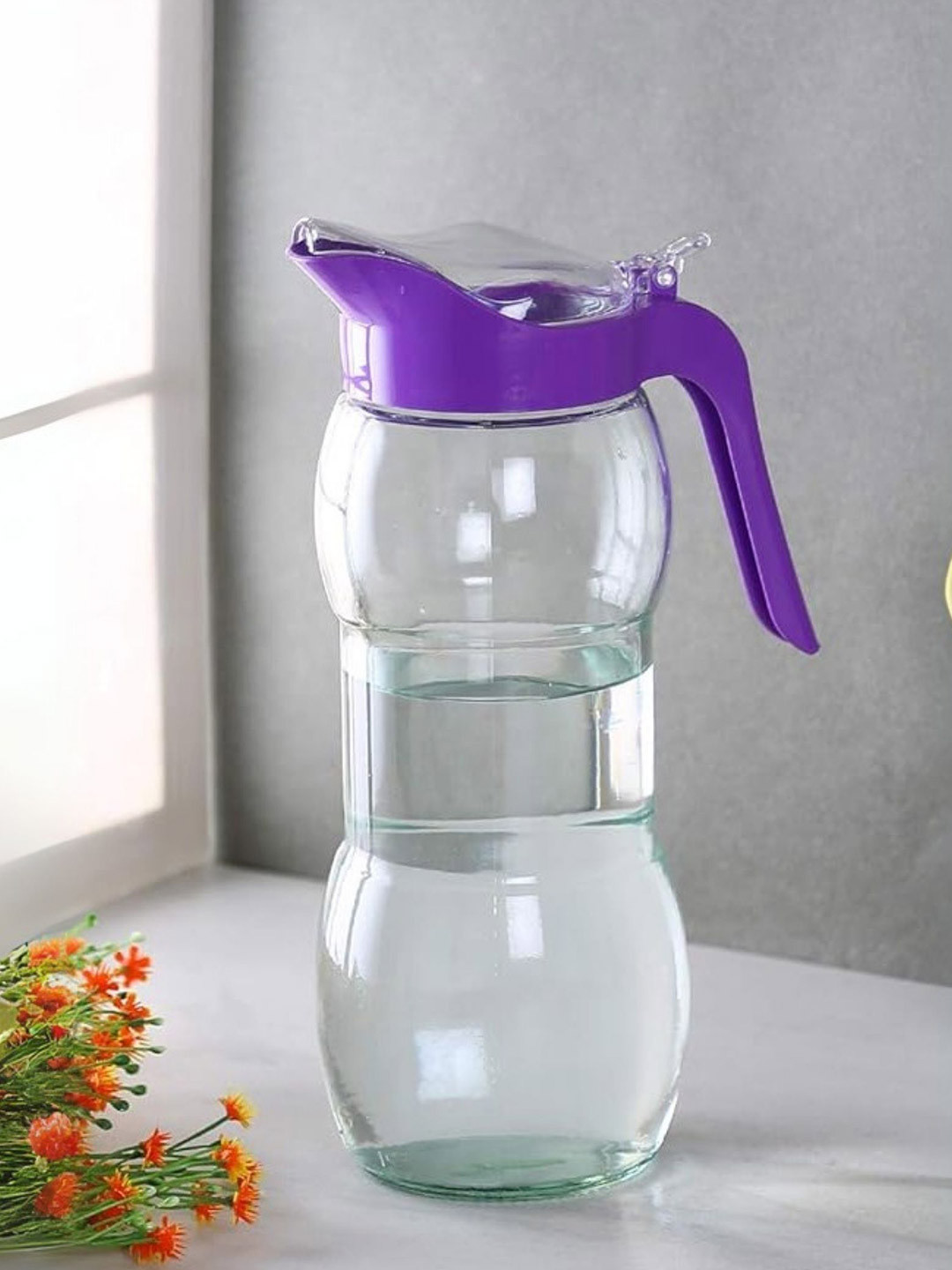 Uniglass  Transparent & Purple Solid Glass Jug 1.5L