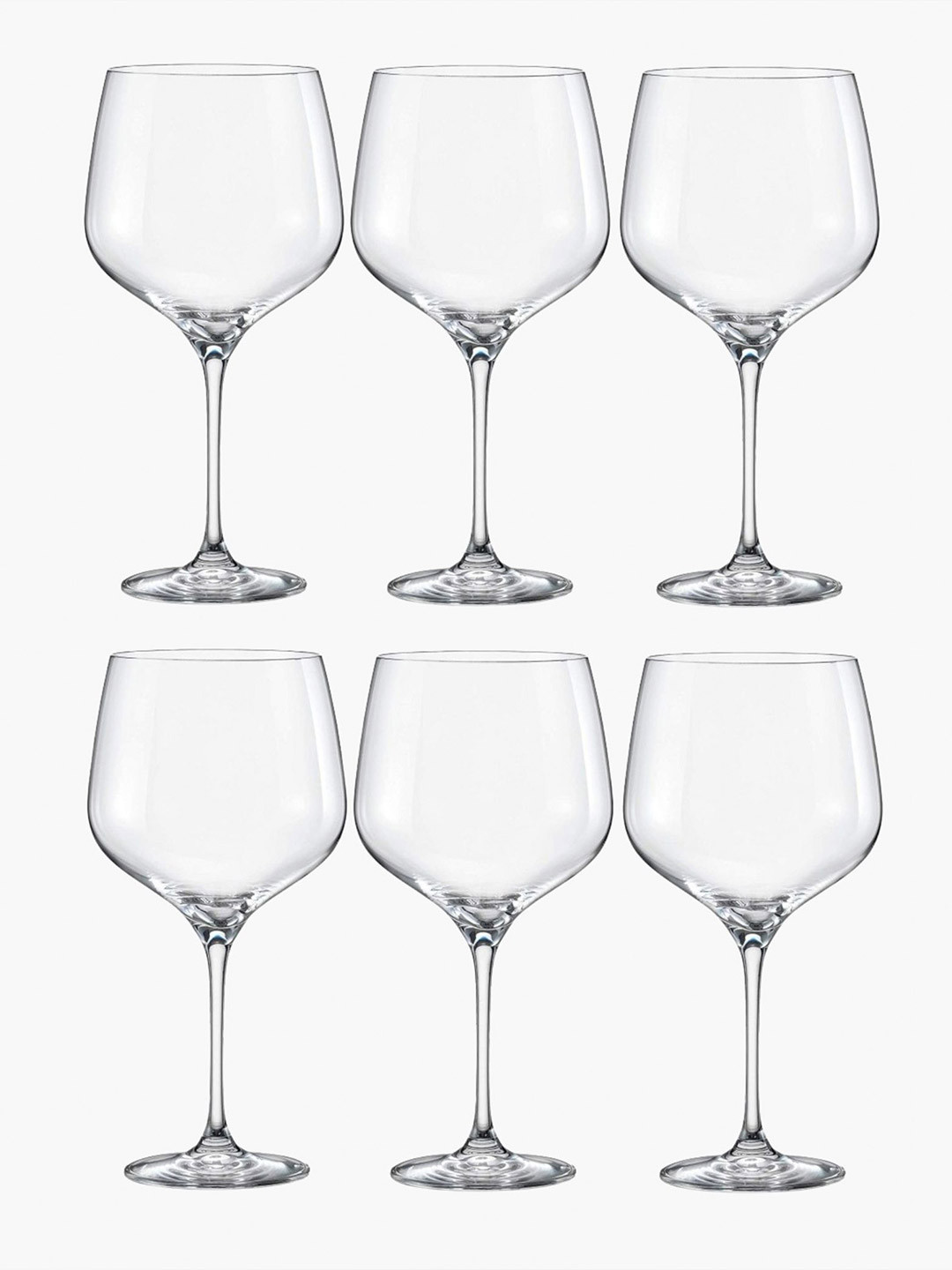 Bohemia Crystal Rebecca Set of 6 Transparent Non Lead Crystal Wine Glasses - 820 ml