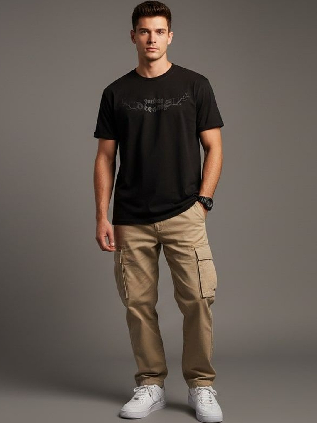OUTLAWS Men Typography Printed Regular Fit Cotton T-shirt