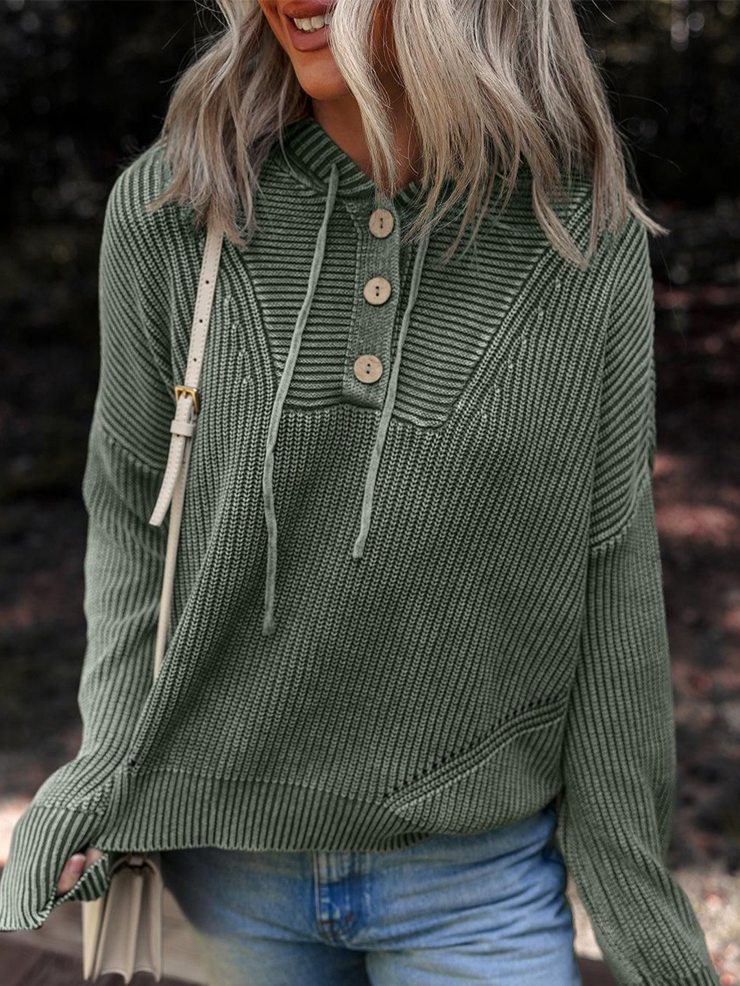 Errabelly Women Ribbed Hooded Pullover