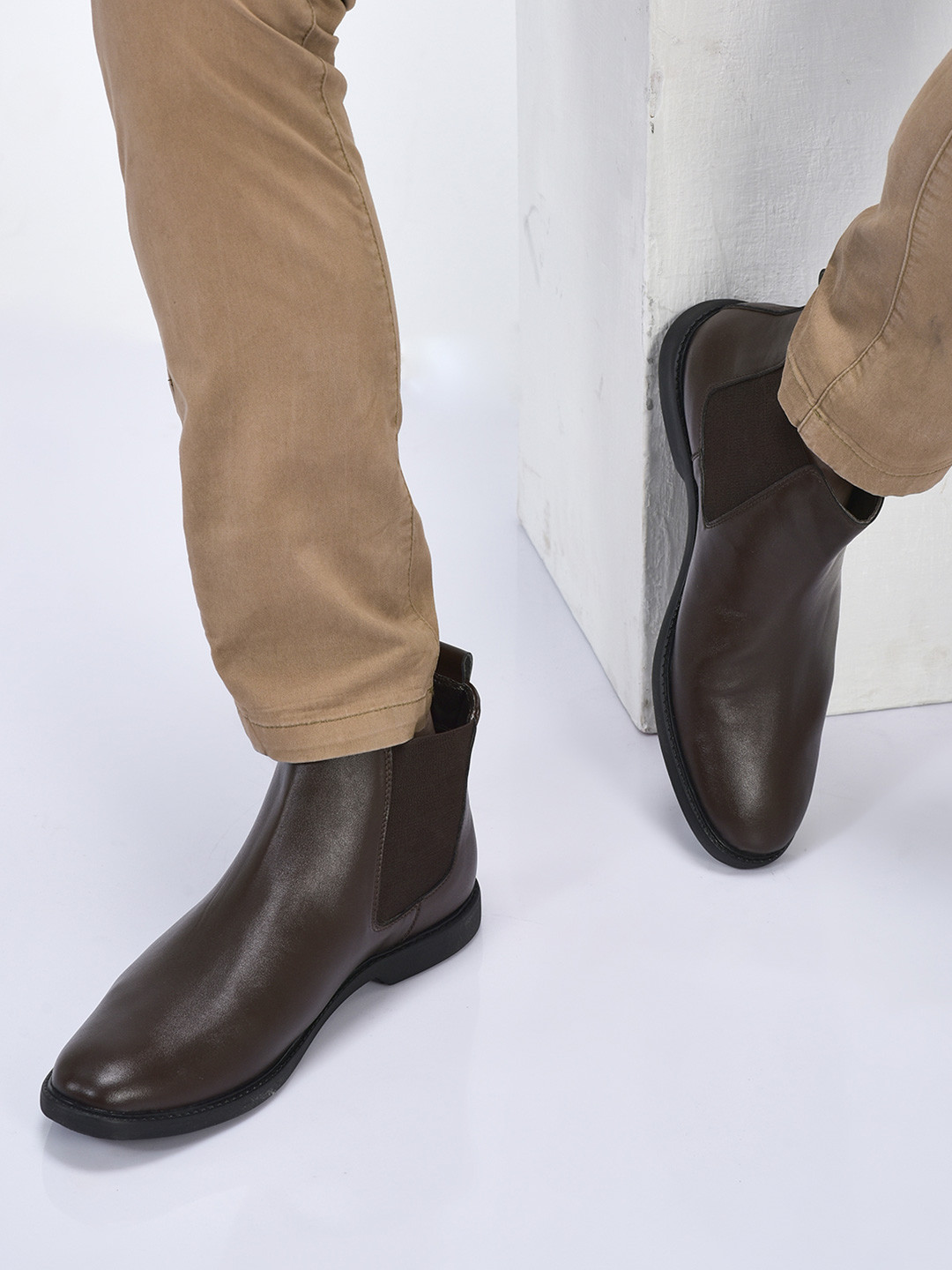 FAUSTO Men High-Top Chelsea Boots