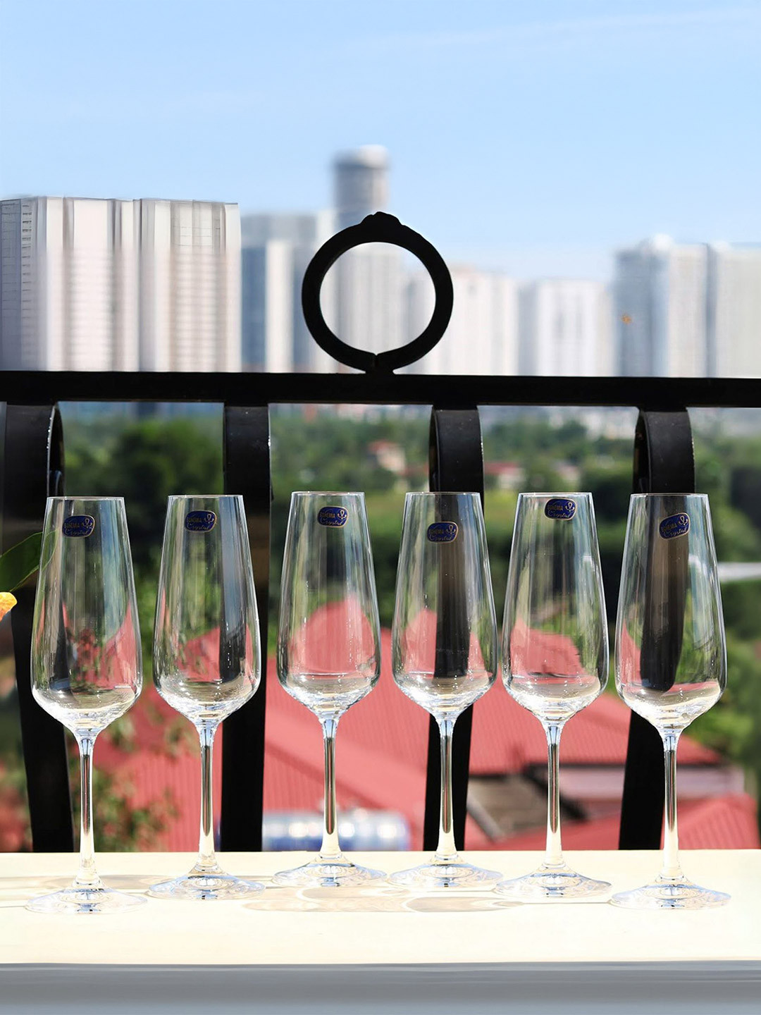 Bohemia Crystal Giselle Champagne Flutes Set of 6 Lead Free Clear 350 ml