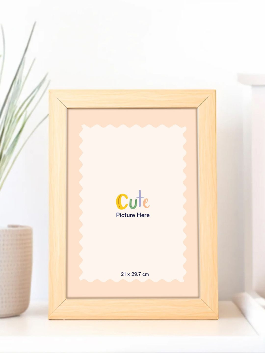 The Zappy Box Camel Brown & White Wooden Wall Photo Frame