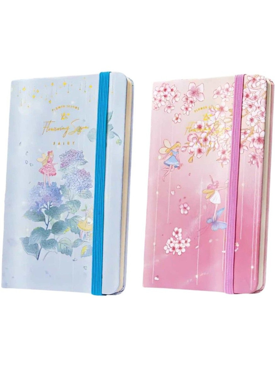 YK Pack of 2 Flowers-Themed Mini Diary for Kids Stationery