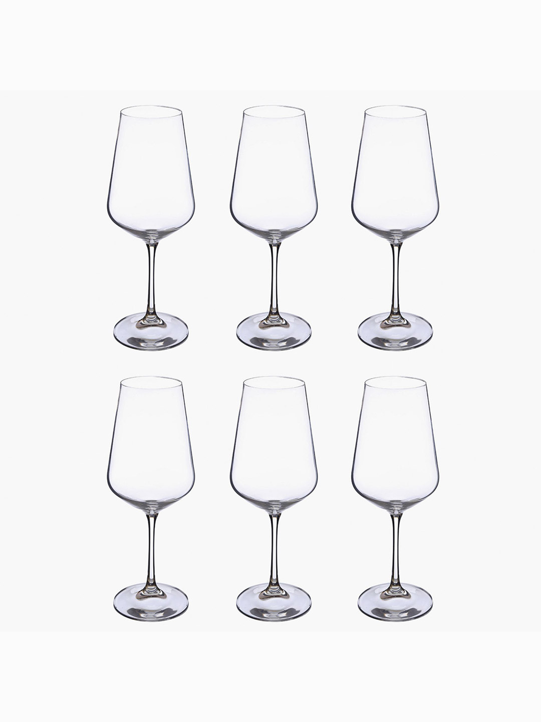 Bohemia Crystal Sandra Transparent 6 Pieces Lead Free Wine Glasses 450 ml Each