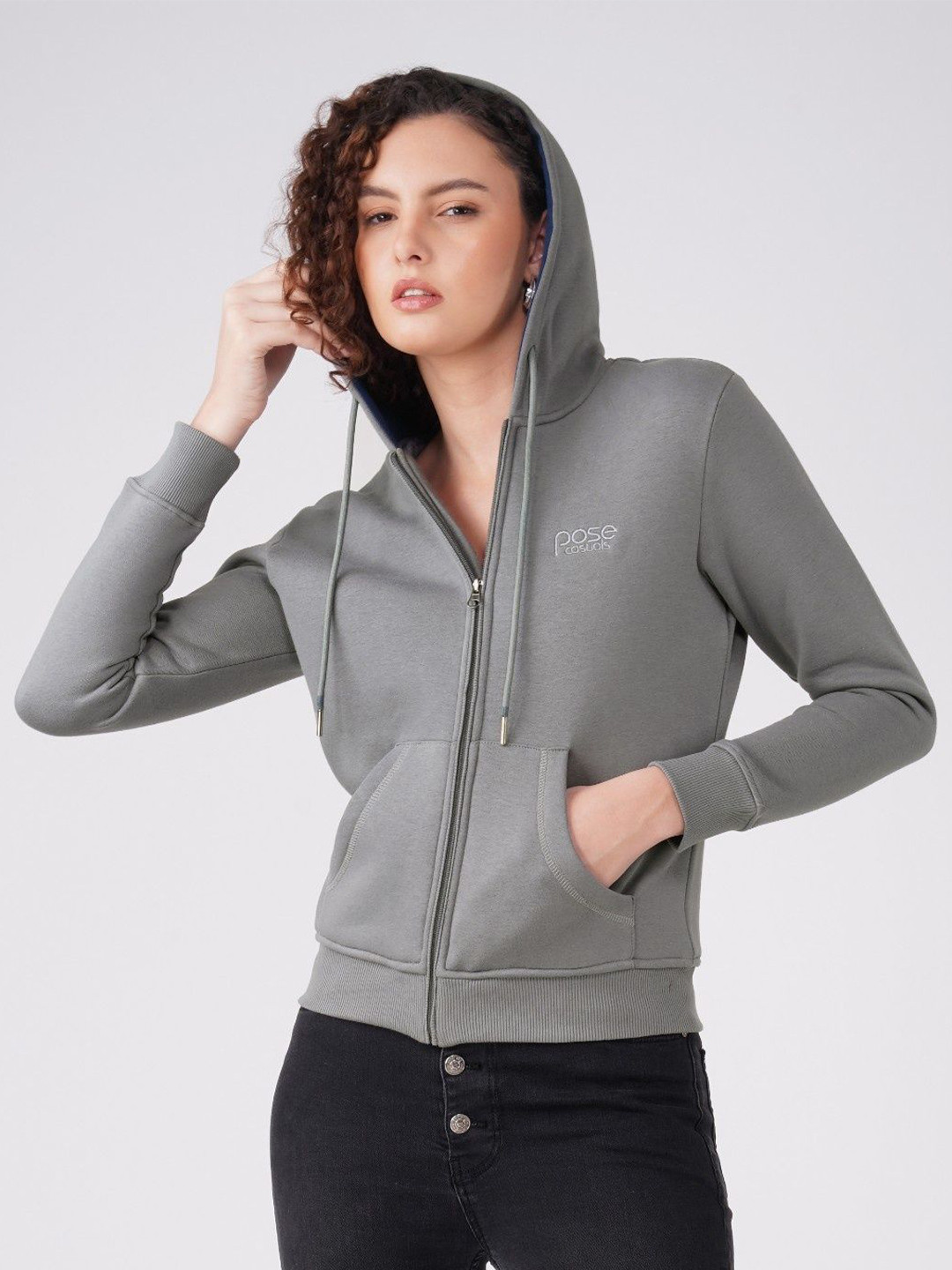 POSE CASUALS Women Hooded Sweatshirt
