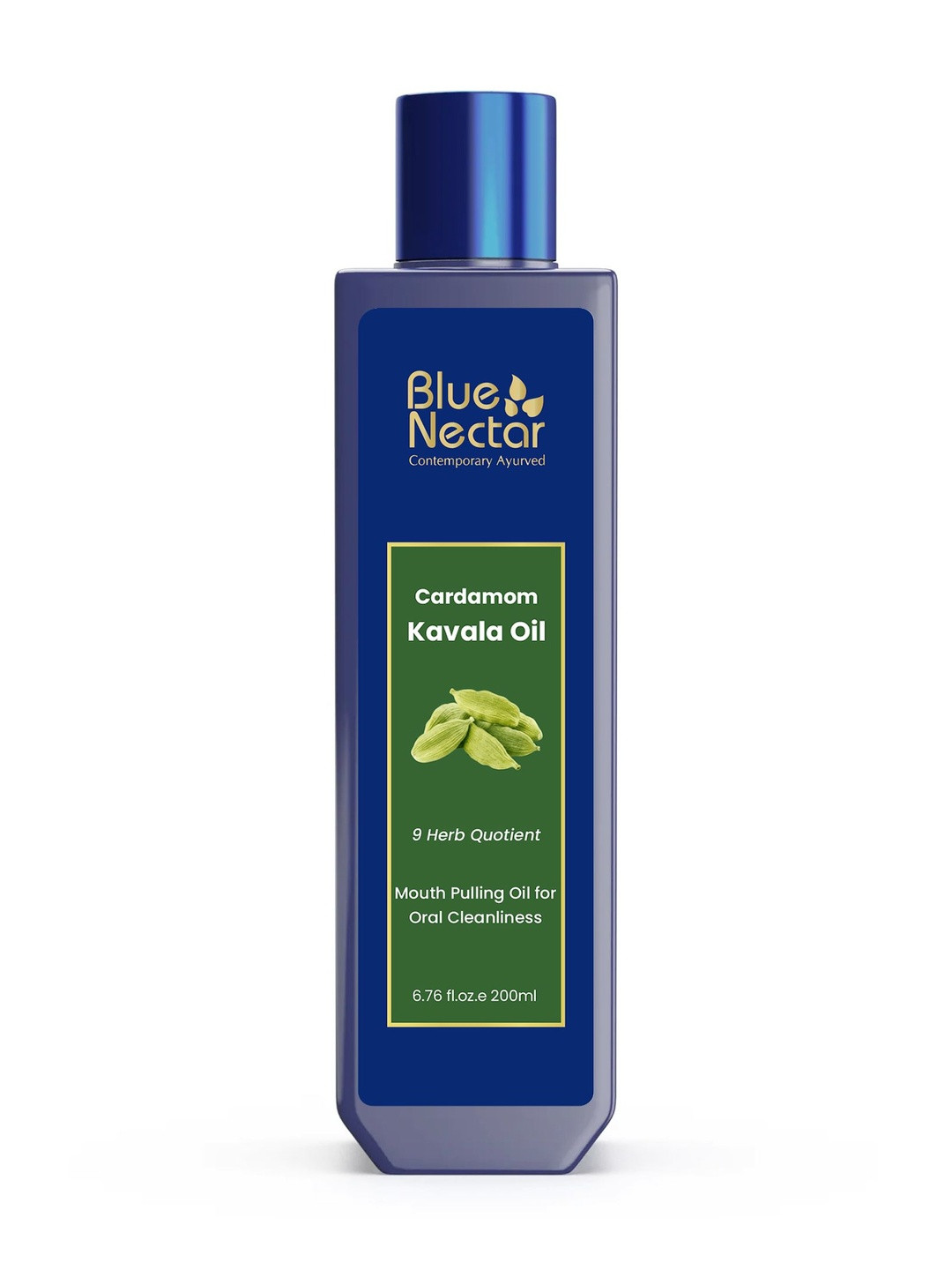 Blue Nectar Cardamom Mint Oil Pulling For Oral Care - 200 ml
