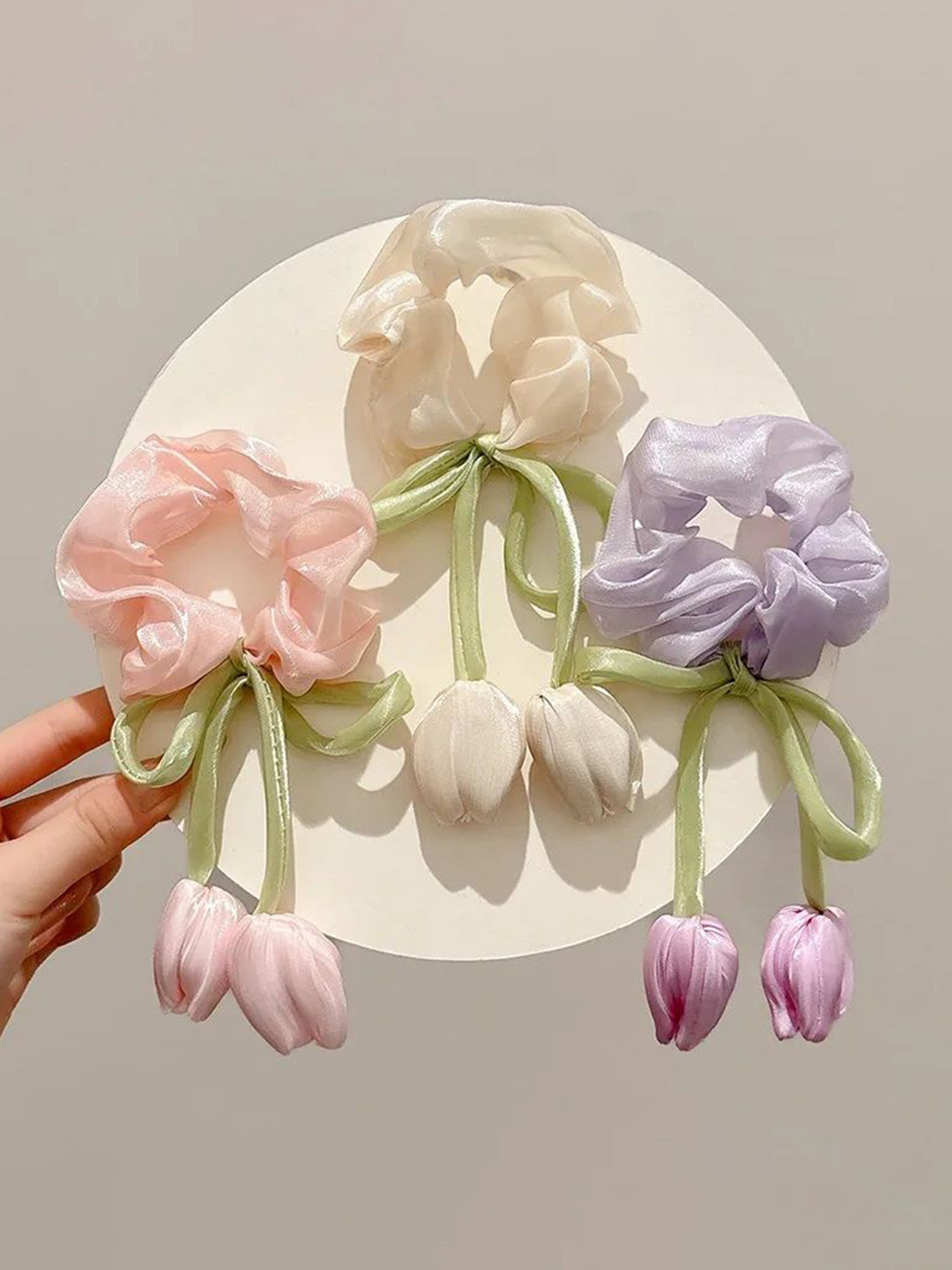 Honbon Women Set of 3 Ponytail Holders