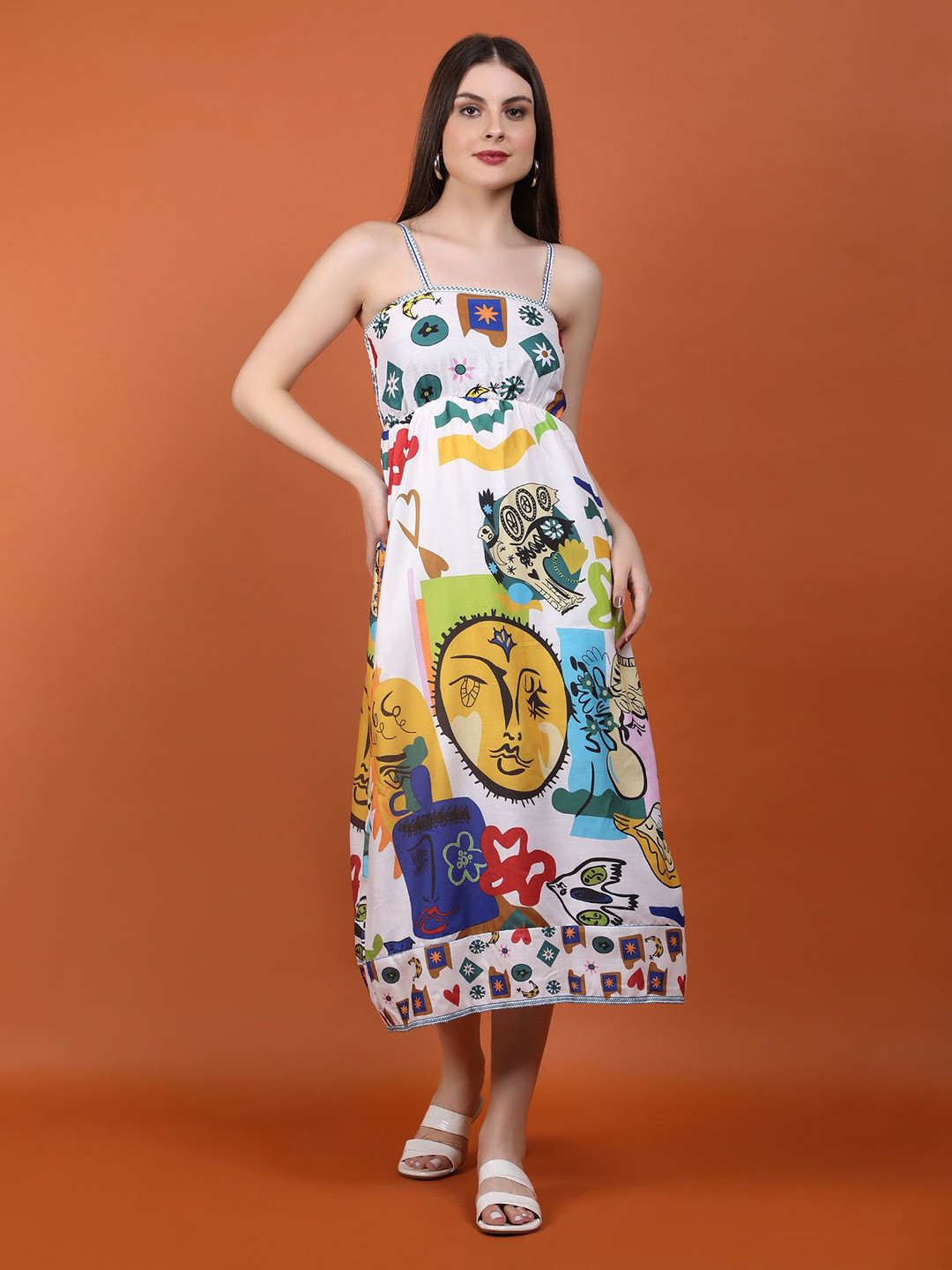 AB Collection Women Print Midi Dress