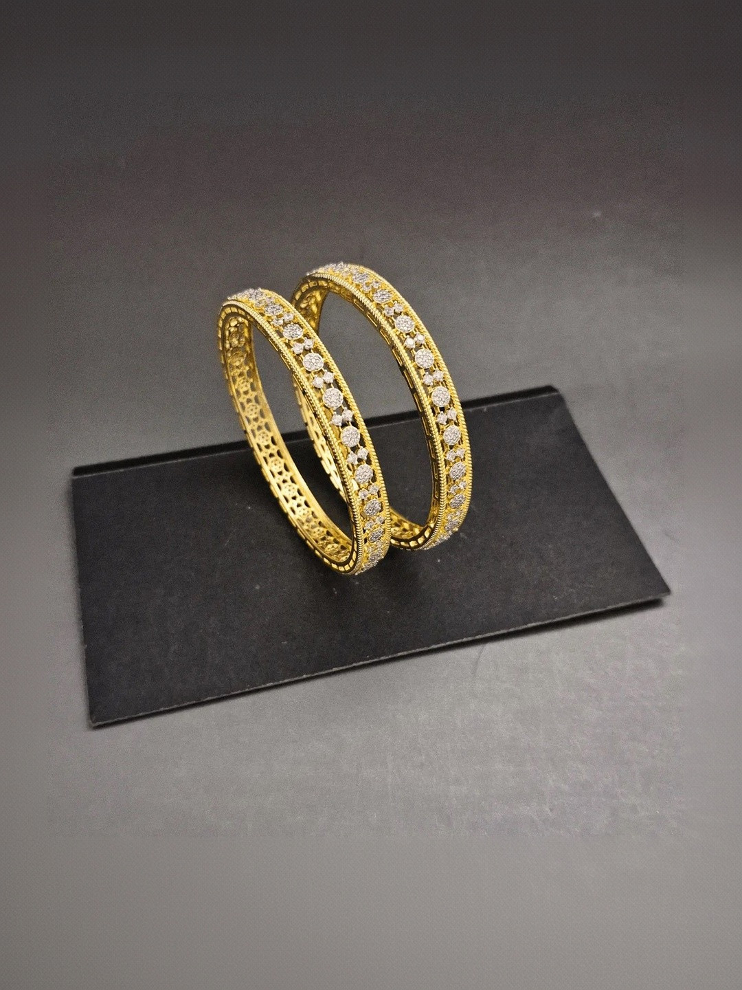 Zevarly Diamond Stone-Studded Bangles
