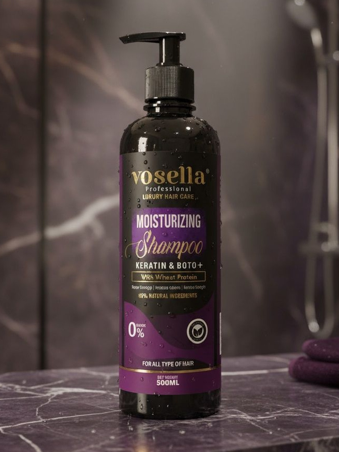 VOSELLA Moisturizing Keratin & Boto+ Shampoo With Wheat Protein - 500 ml