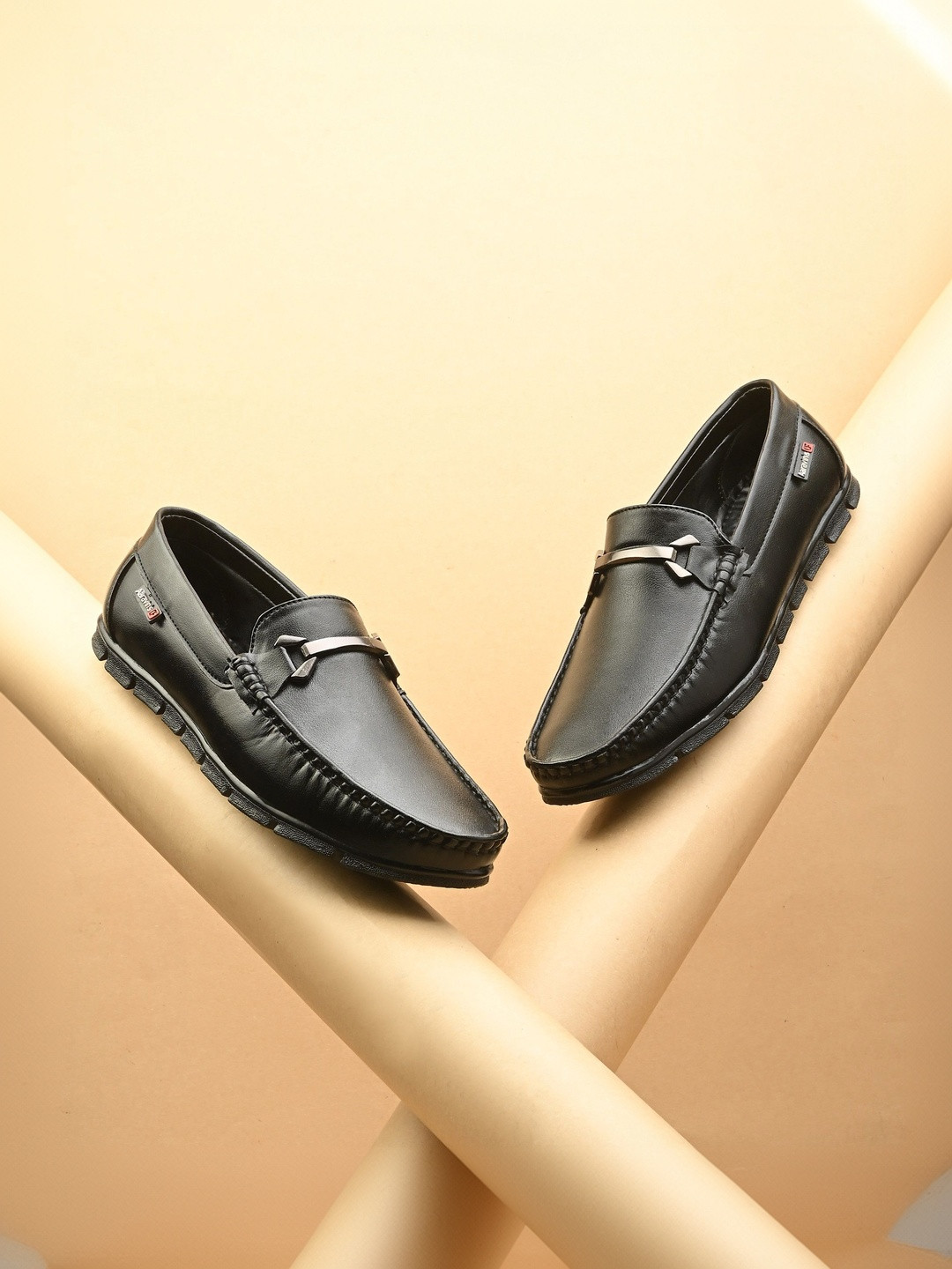 AARAVIN'S Men Solid Formal Horsebit Loafers