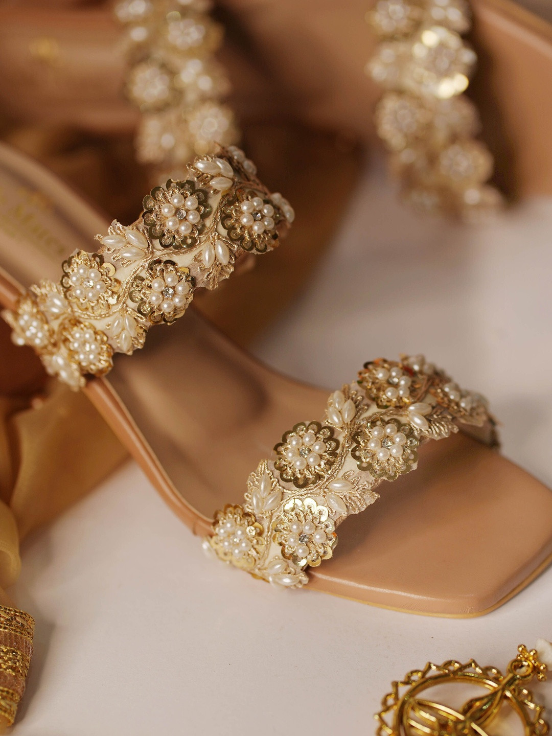 sole mates Embellished Block Sandals