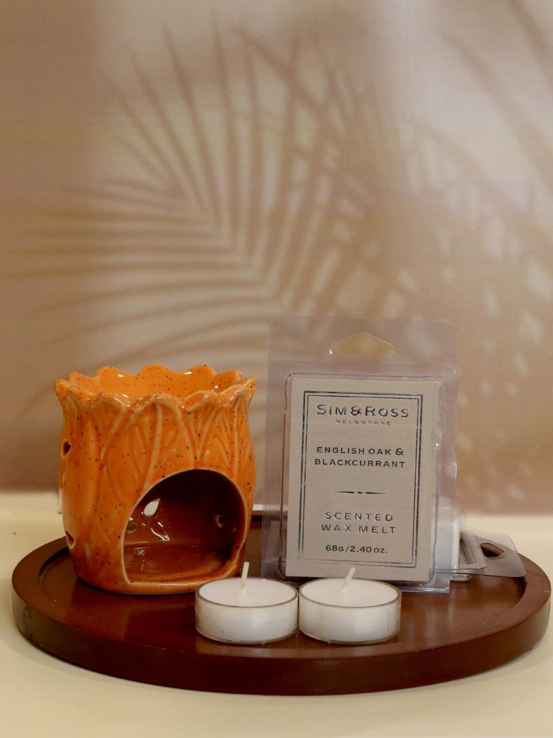 Sim & Ross Pack Of 2 Embellished Round White Scented Diyas Candle