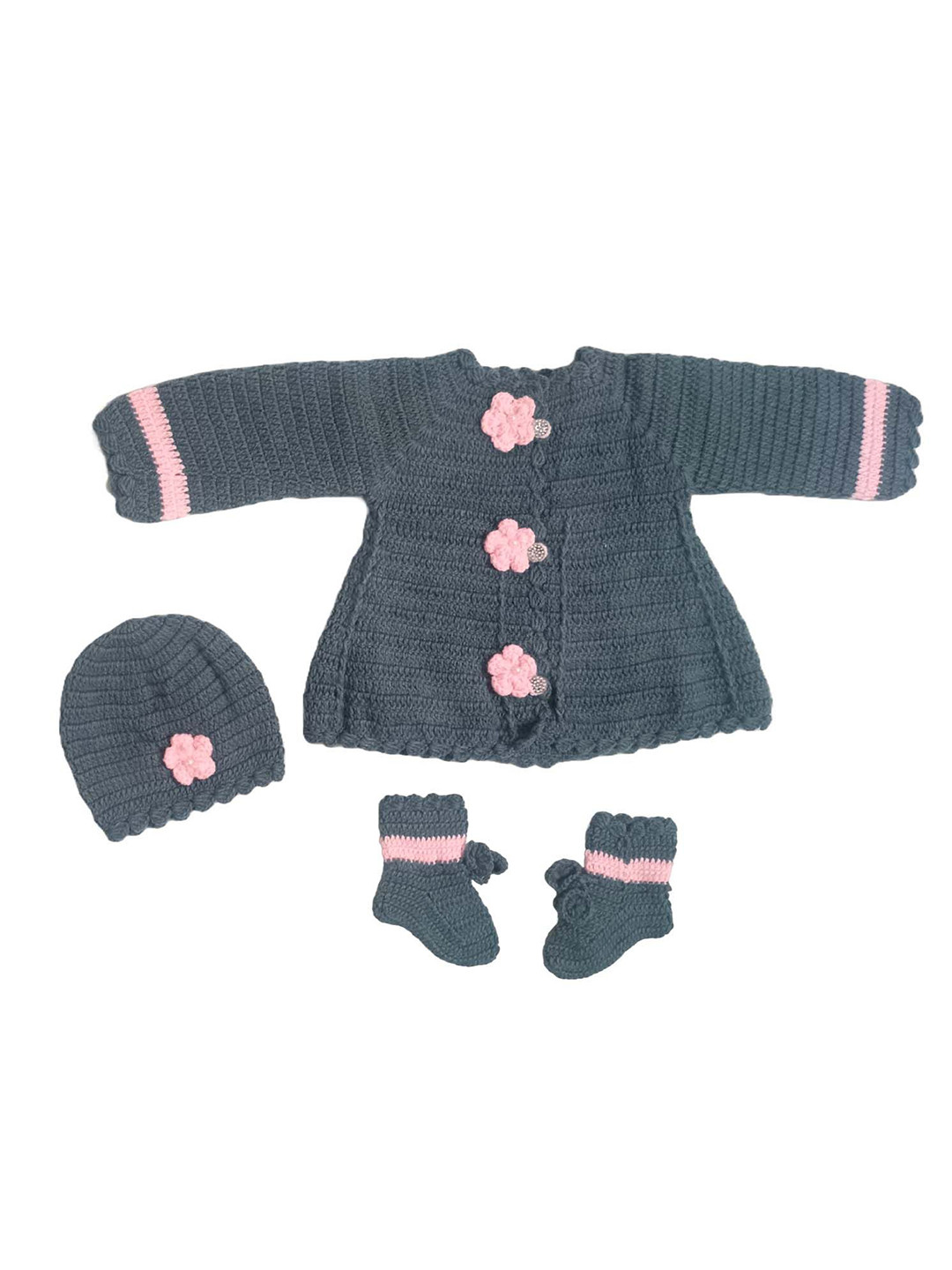 Cute Collection Girls Woollen with Applique Detail