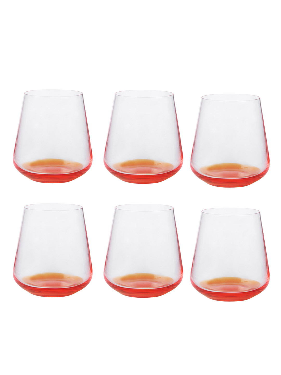 Bohemia Crystal Set of 6 Siesta Orange Base Crystal Whiskey Glass Lead free 400 ml