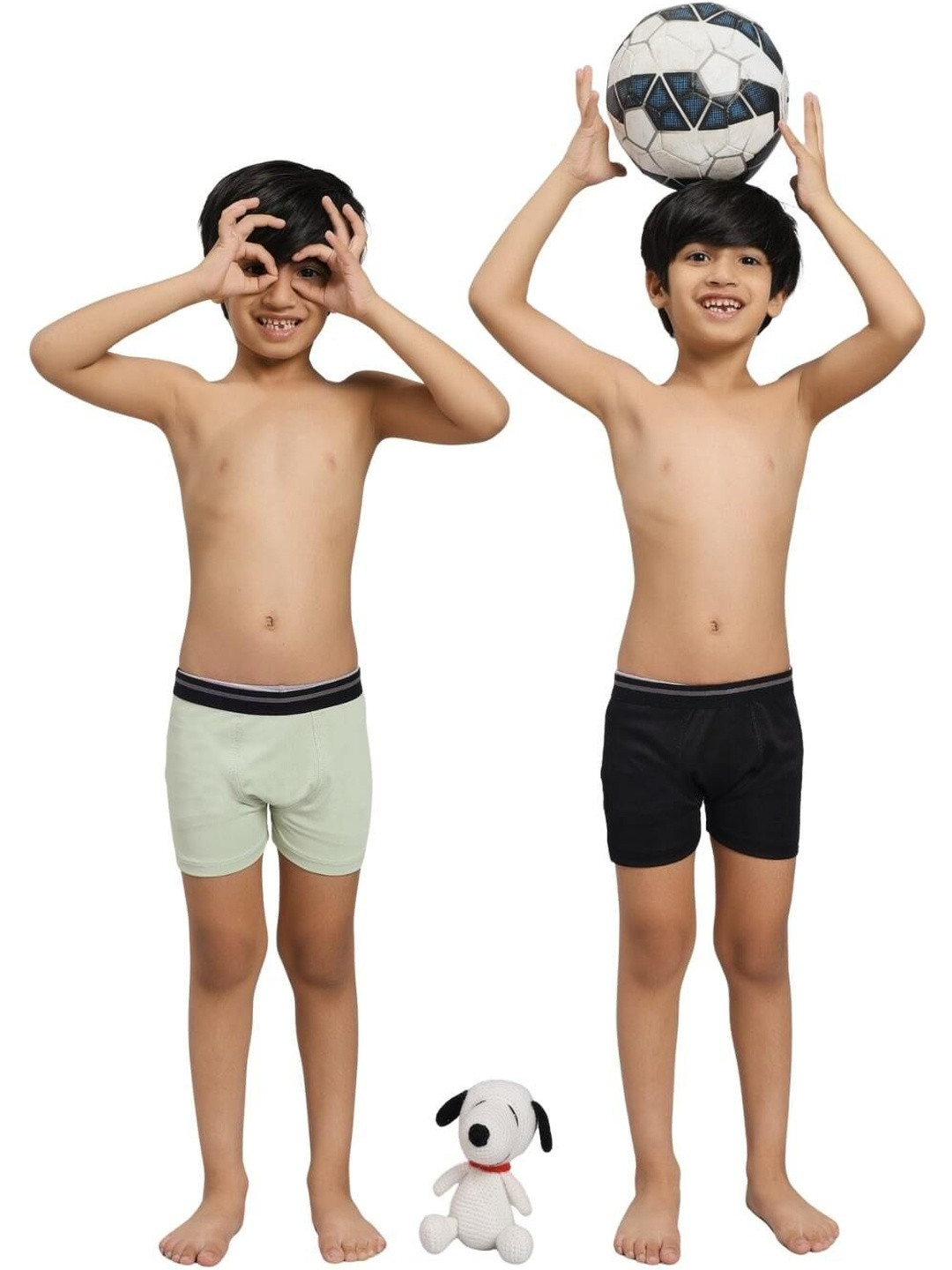 CUTE XII FASHION Boys Solid Pack Of 2 Cotton Mid-Rise Trunks