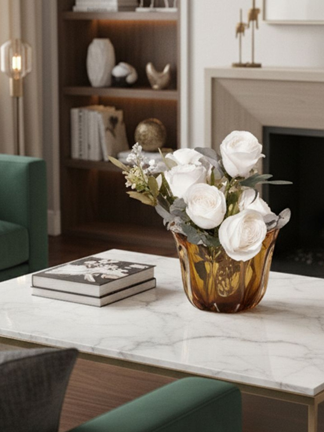 AARVI DECOR STUDIO Bloom Yellow Textured Flower Vase