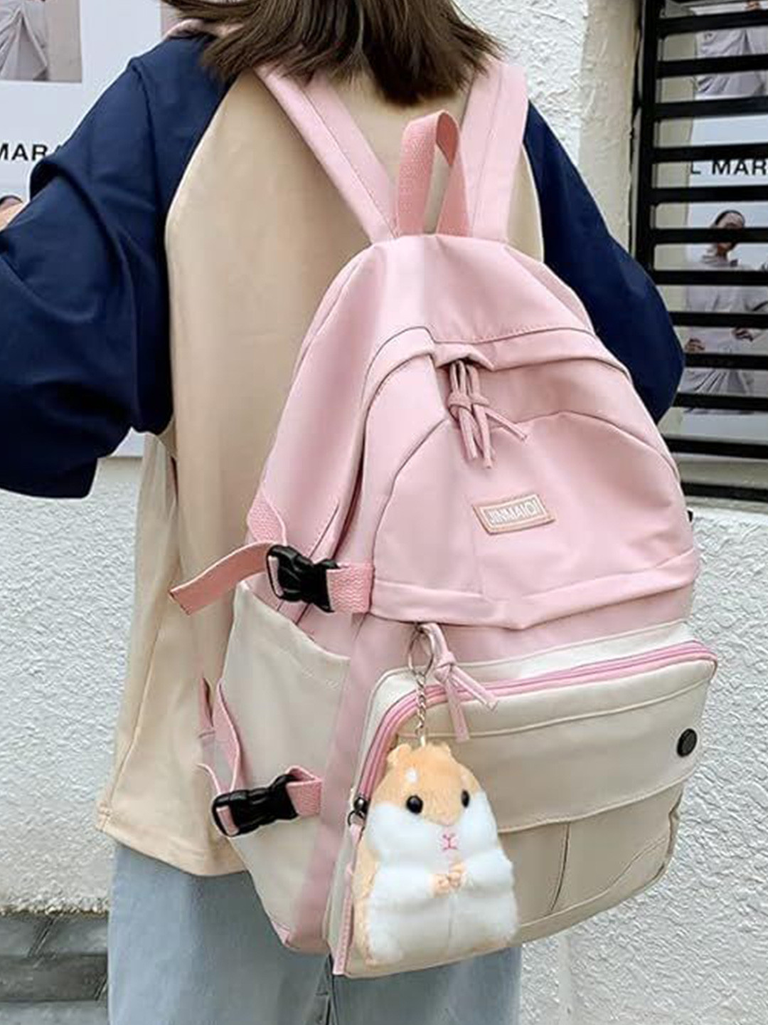 WALSON Pink Water-Resistant Korean Style Laptop Backpack - 30 L