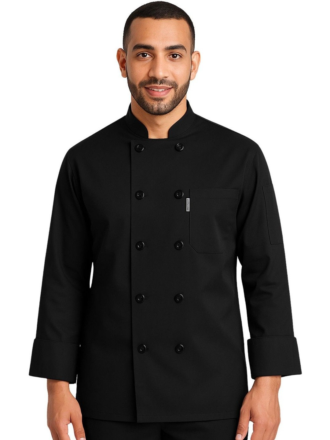 uniformer Men Double-Breasted Stand Collar Chef Coats