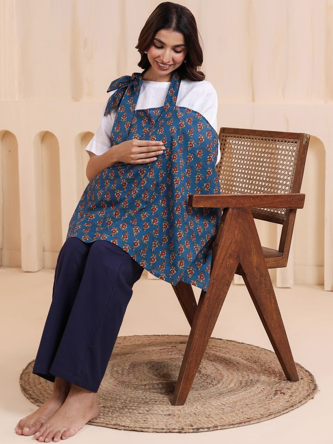 Ikk Kudi by Seerat Floral Printed Pure Cotton Breastfeeding Apron