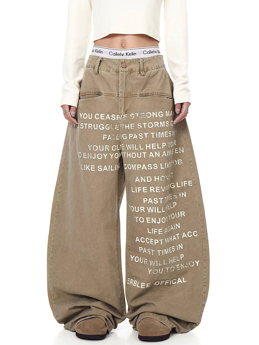 StyleCast x Revolte Men Typography Printed Flared Mid-Rise Light Fade Printed Jean