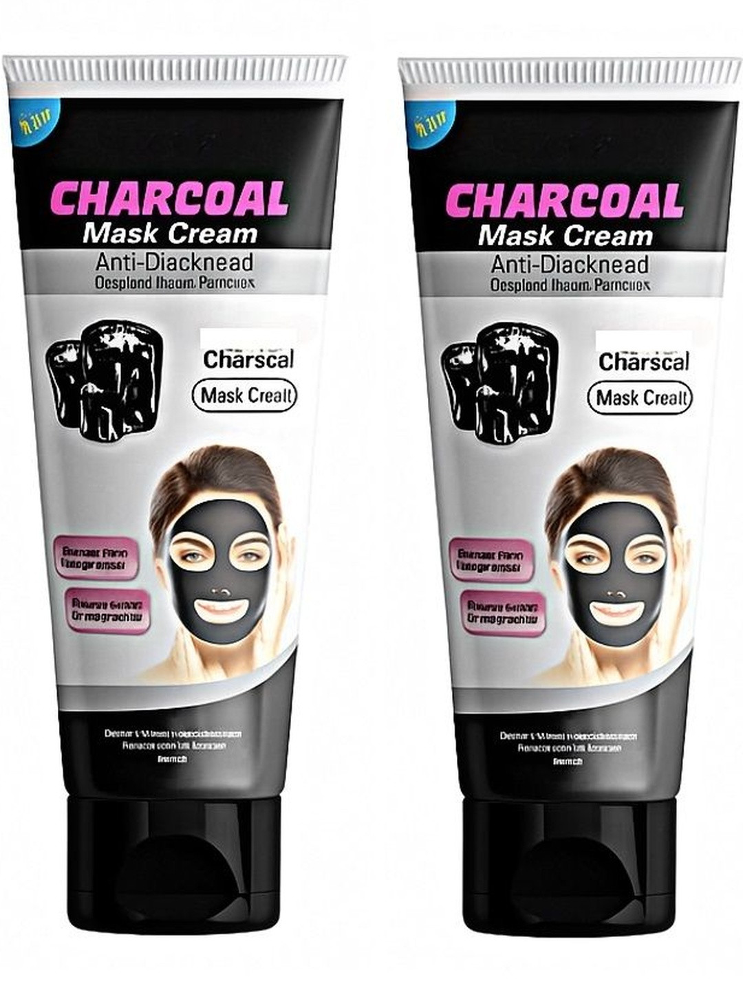 Elecsera Set Of 2 Anti Diacknead Charcoal Mask Cream- 130 ml Each