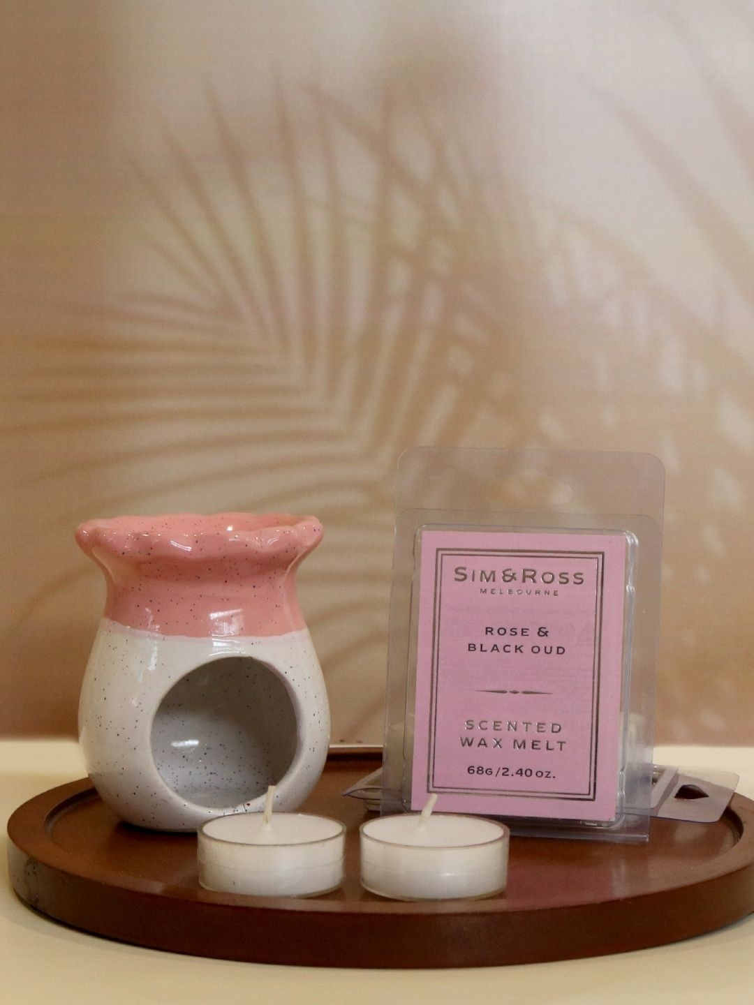 Sim & Ross Pack Of 2 Embellished Round White Scented Diyas Candle