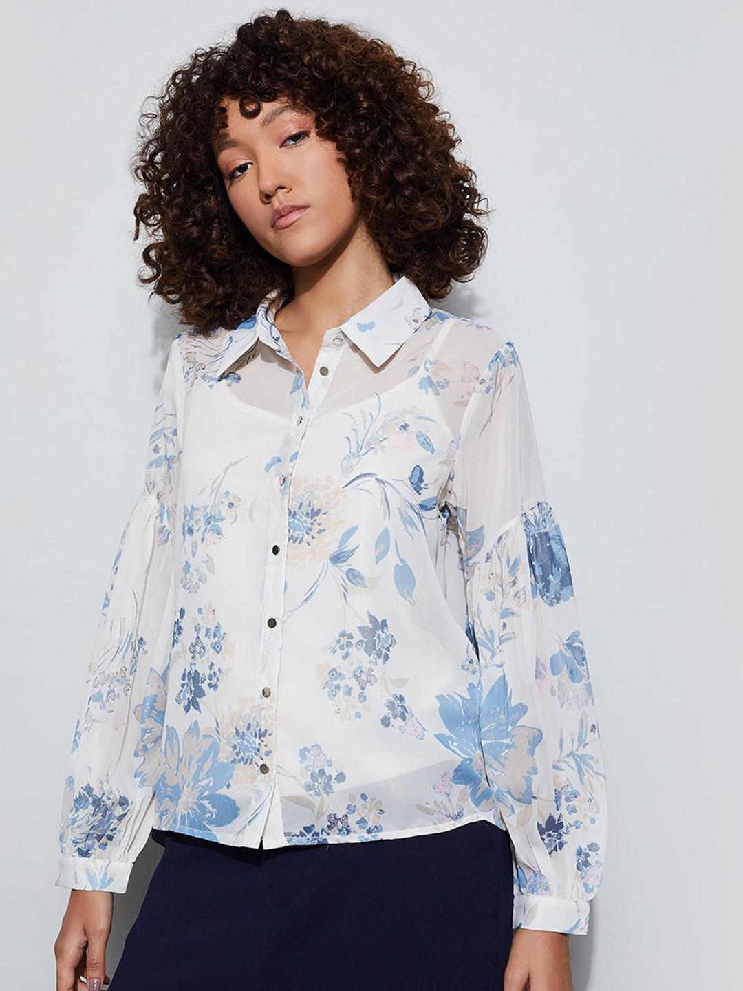 CODE by Lifestyle Women Floral Semi Sheer Printed Casual Shirt