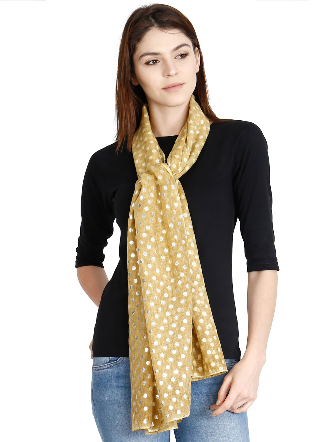 FabSeasons Polka Dots Printed Soft Lightweight Cotton Stole