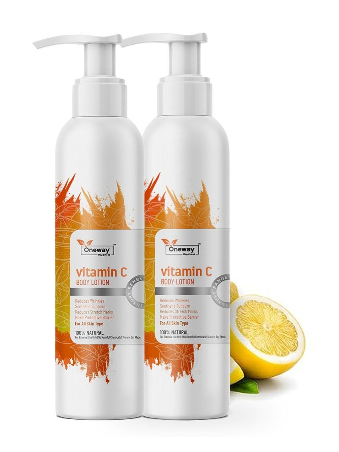 Oneway Happiness Set Of 2 Vitamin C Infused Body Lotion- 200 ml Each
