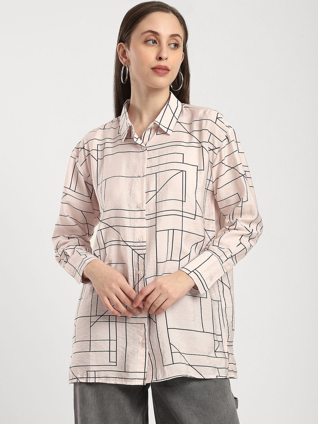 R&B Geometric Print Top
