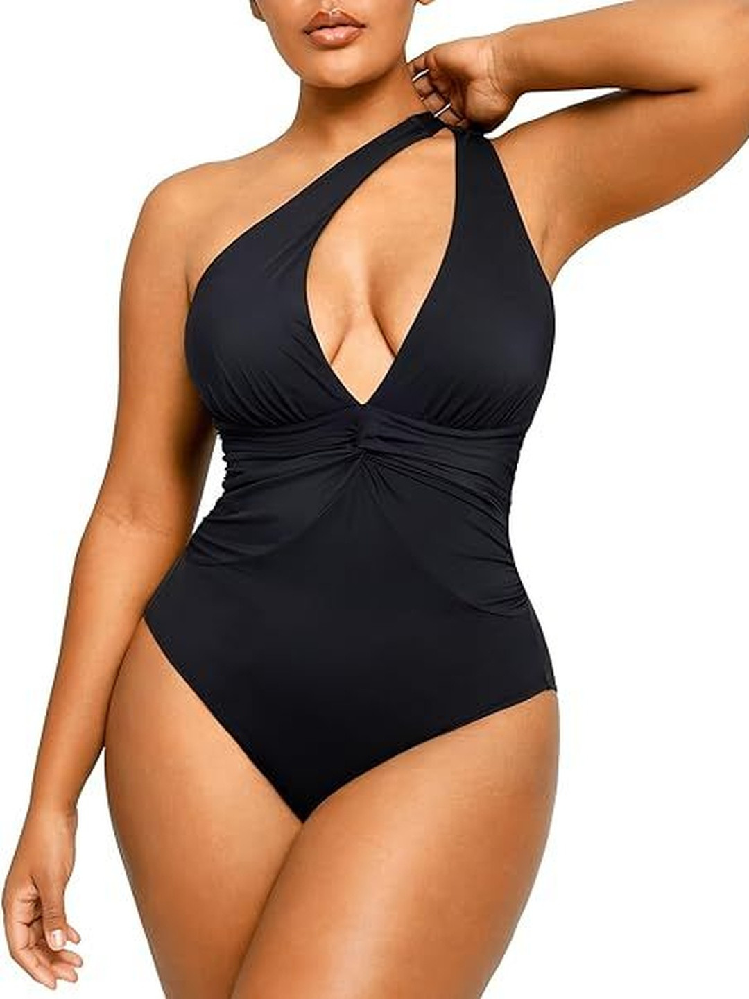 BEACH RIOT One-Shoulder Ruched Bodysuit