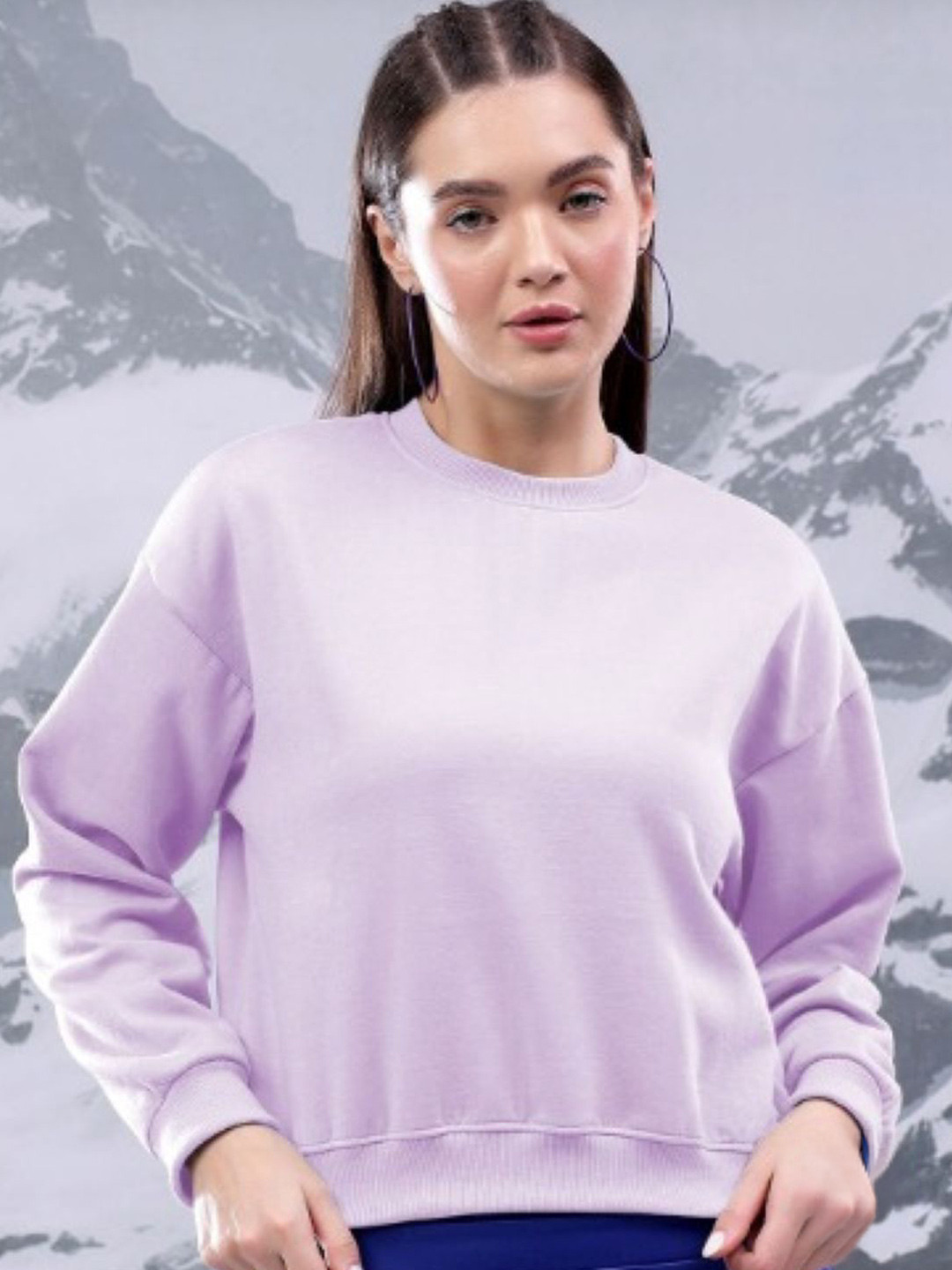 CLOTHY Women Round Neck Pullover Sweatshirt