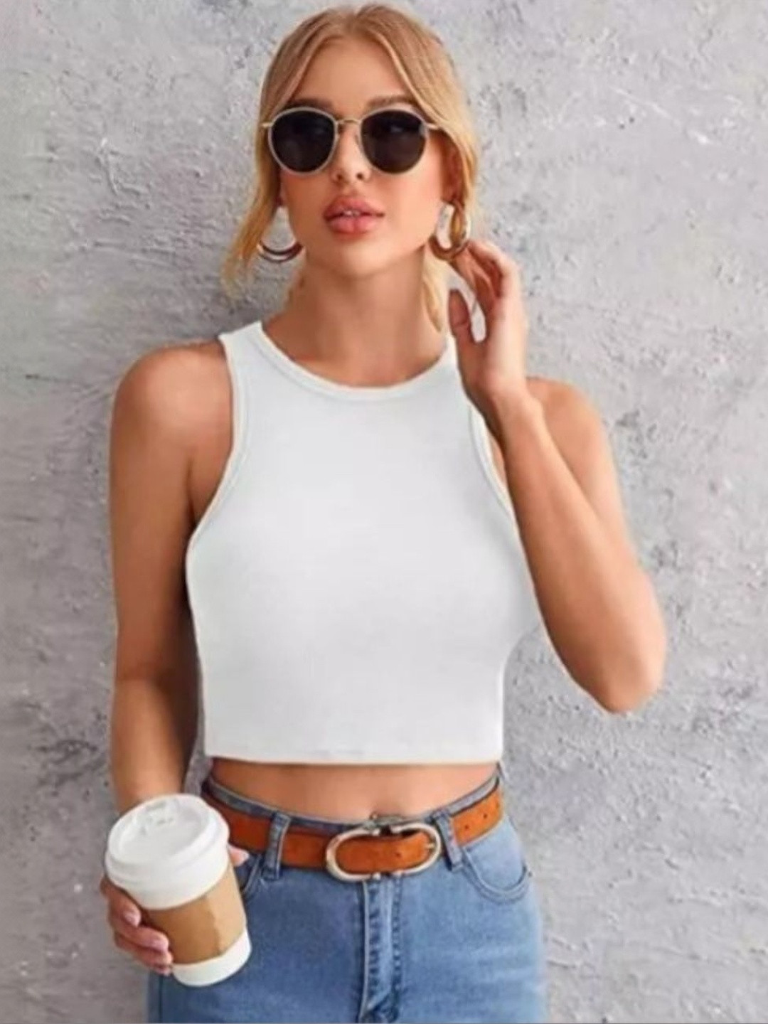 Absorbing Crepe Tank Crop Top