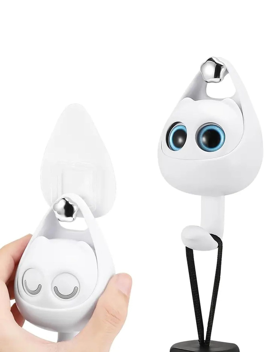 AUGEN White & Black Wink Cat Adhesive Wall Hook