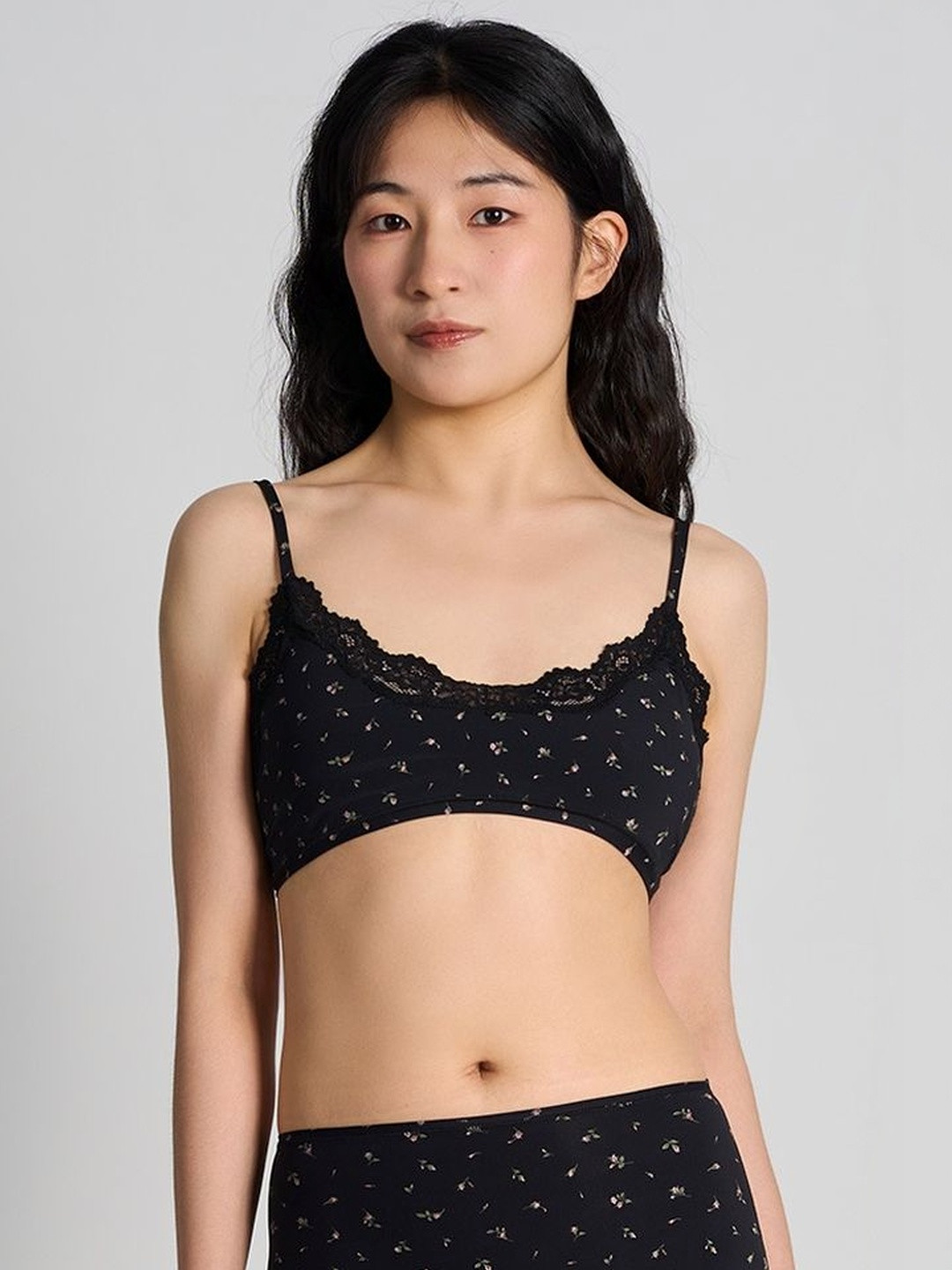 LULU & SKY Women Floral Printed Lace Trim Bra