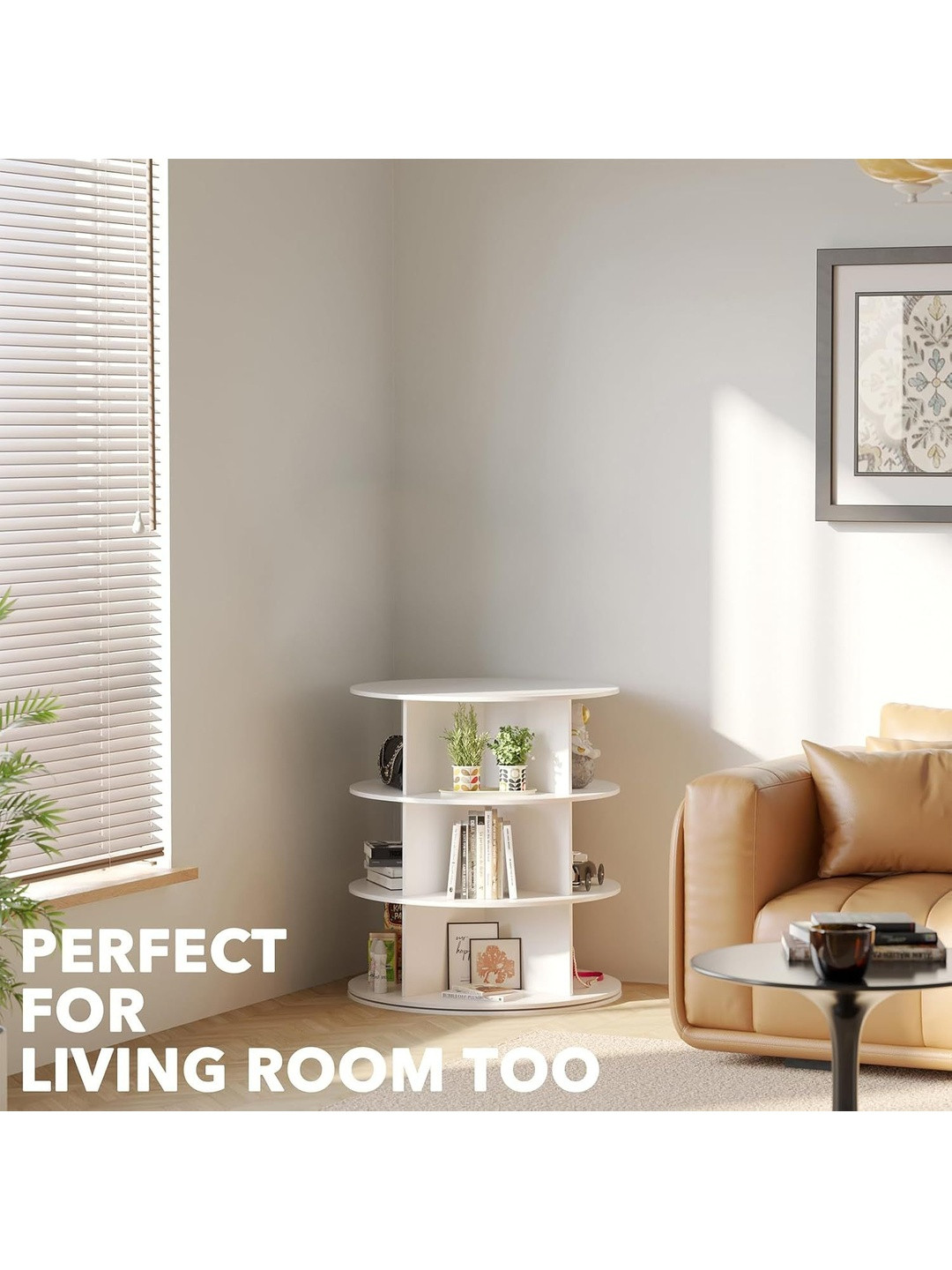 THE ARTMENT White 3 Tier Twist- Rotating Wooden Organisers