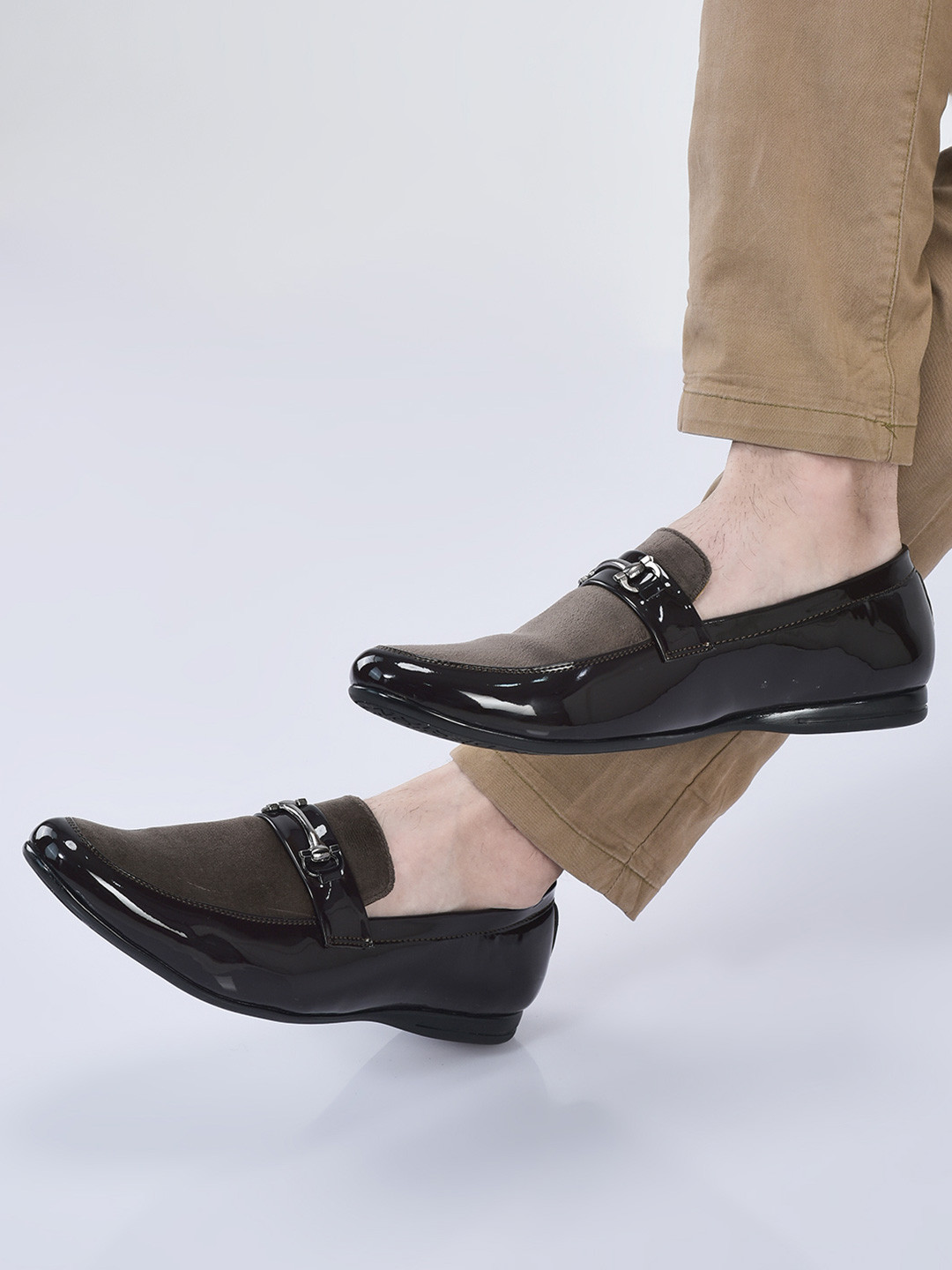 FAUSTO Horsebit Classic Men Round Toe Buckle Formal Loafers
