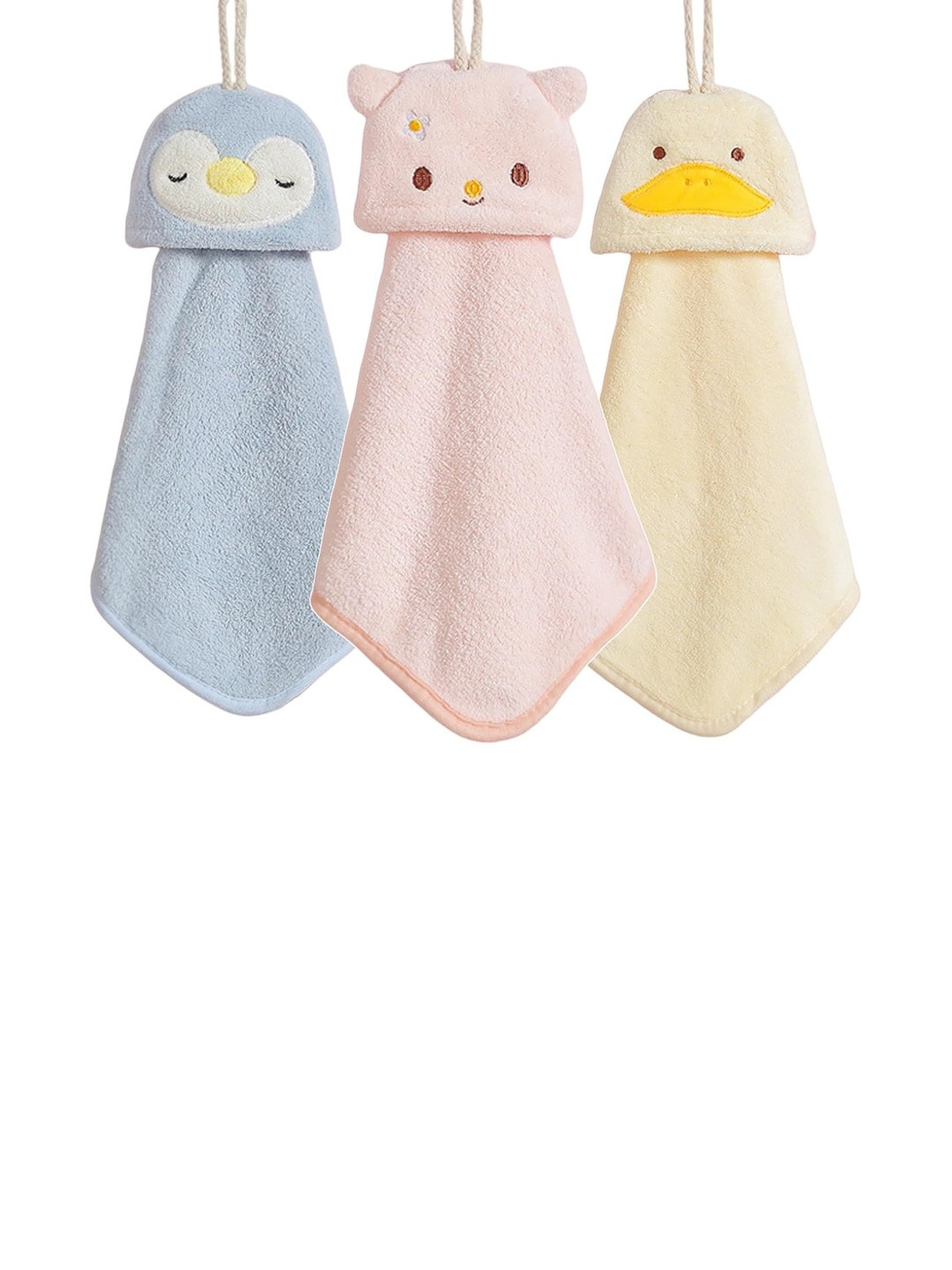 AUGEN Pink & Blue 3 Pieces Skin -Friendly Hand Towels