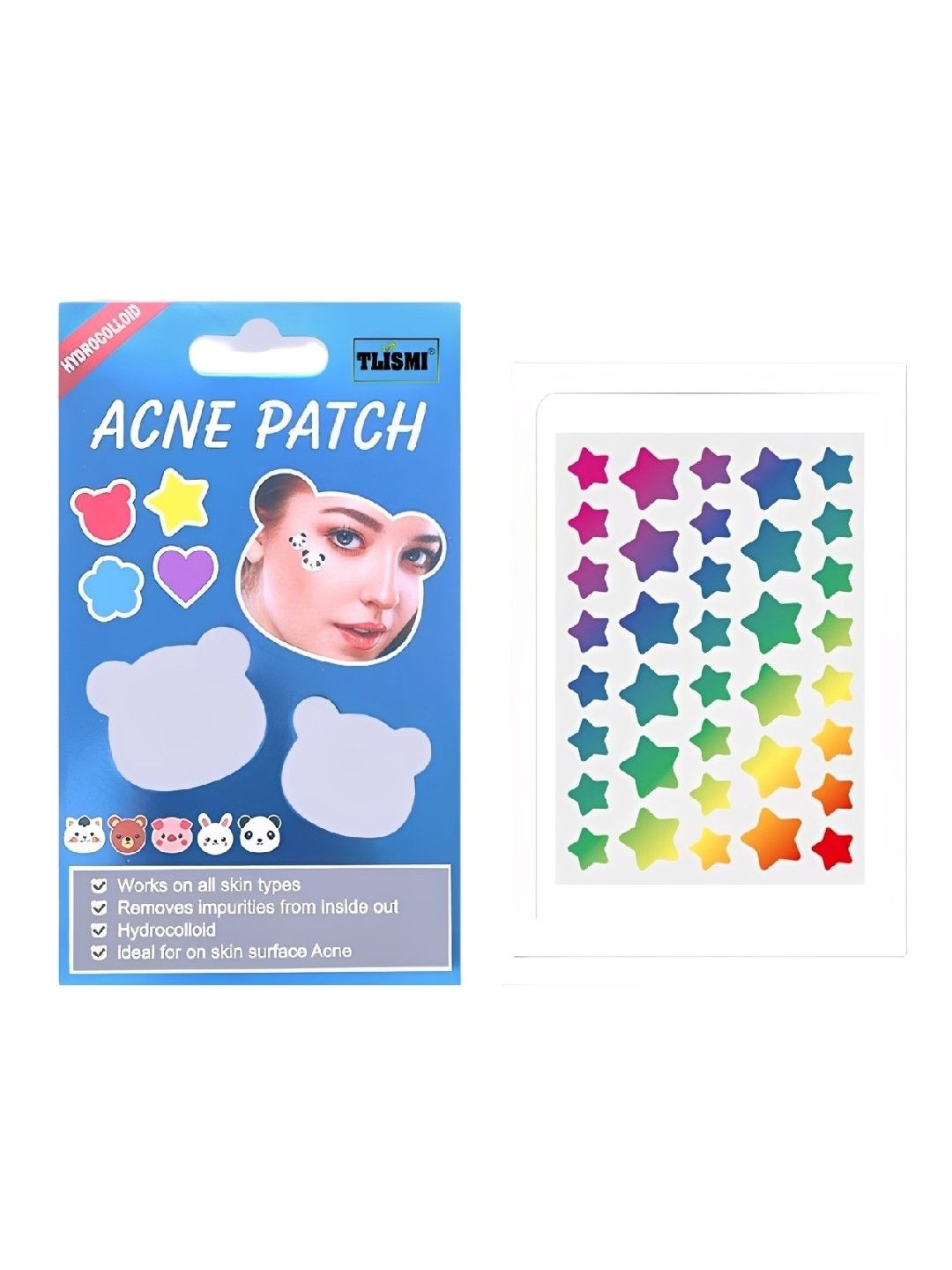 TLISMI Star Shape Acne Pimple Patchs With Hyaluronic Acid - 36 Pcs