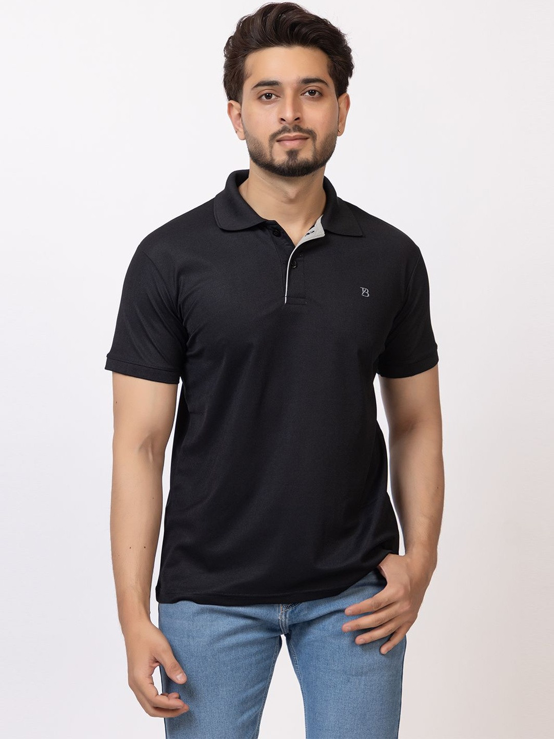 GEE 5 Men Brand Logo Polo Collar Regular Fit T-shirt
