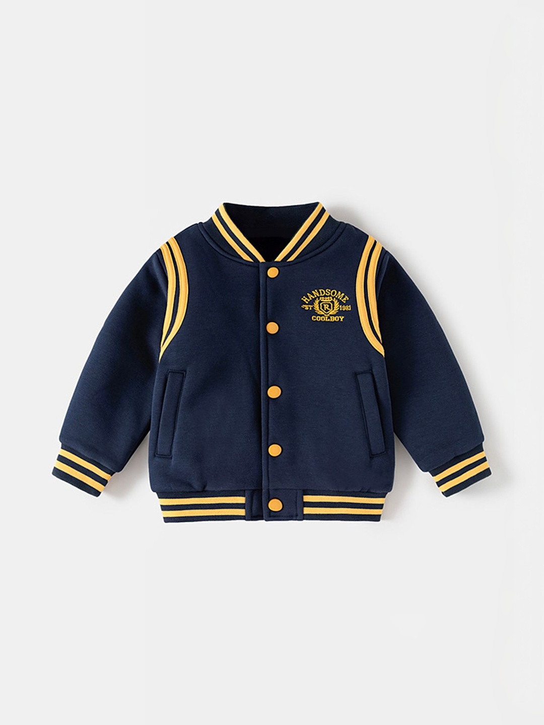 LULU & SKY Boys Bomber with Patchwork Jacket