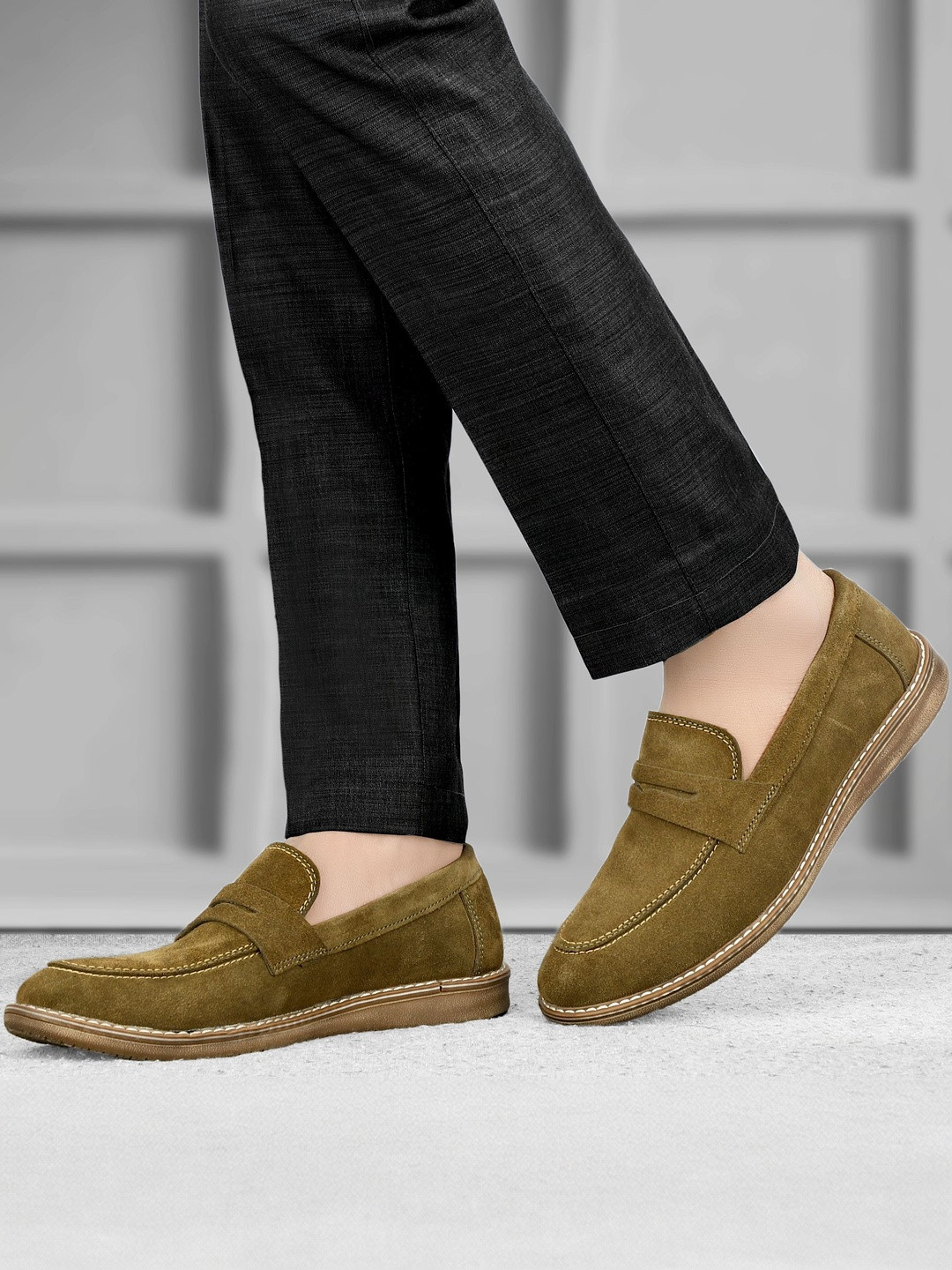 PSSHOES Men Suede Penny Loafers Casual Shoes