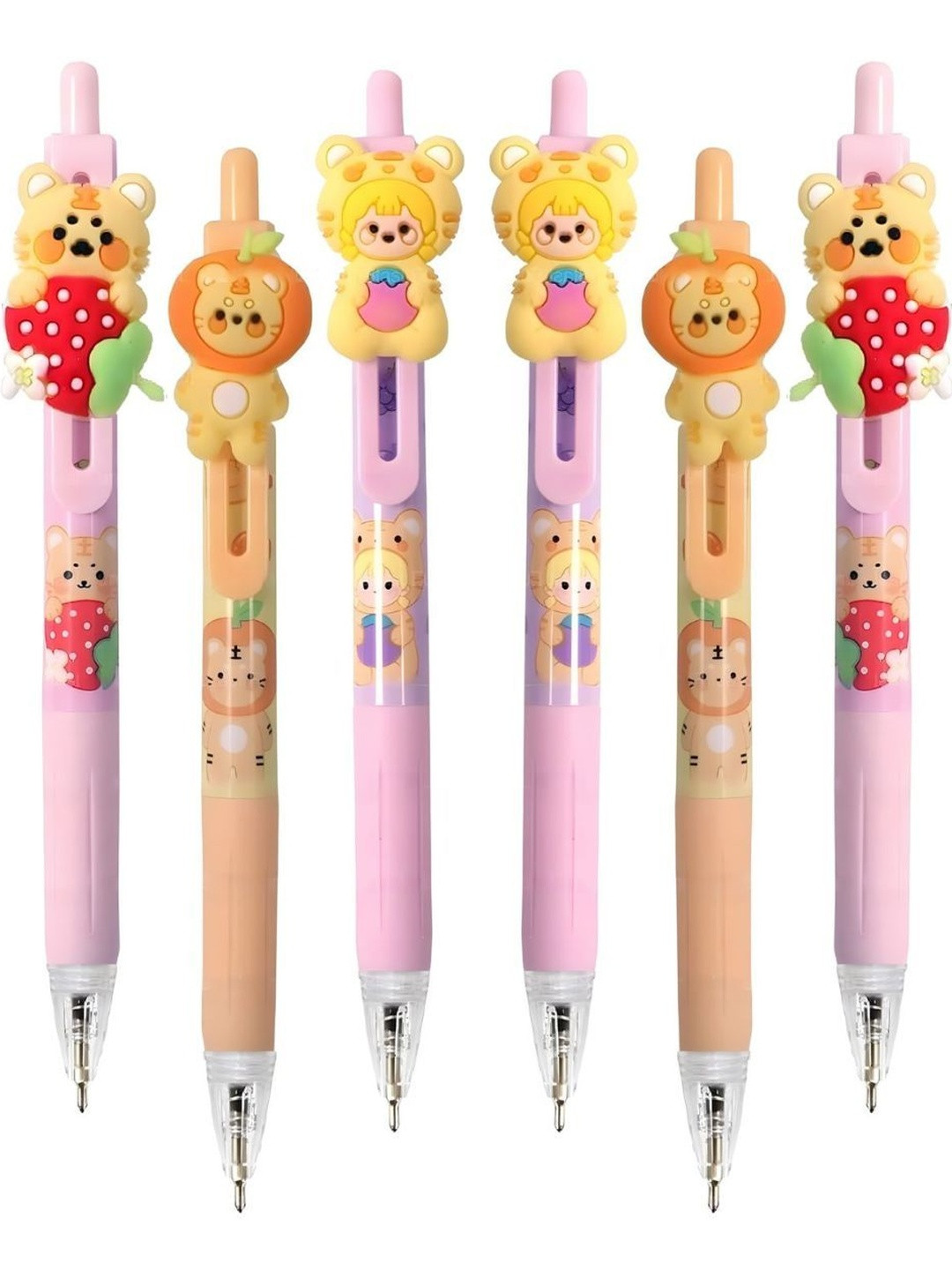 YK Kids Pack Of 6 Bear Design Gel Pens