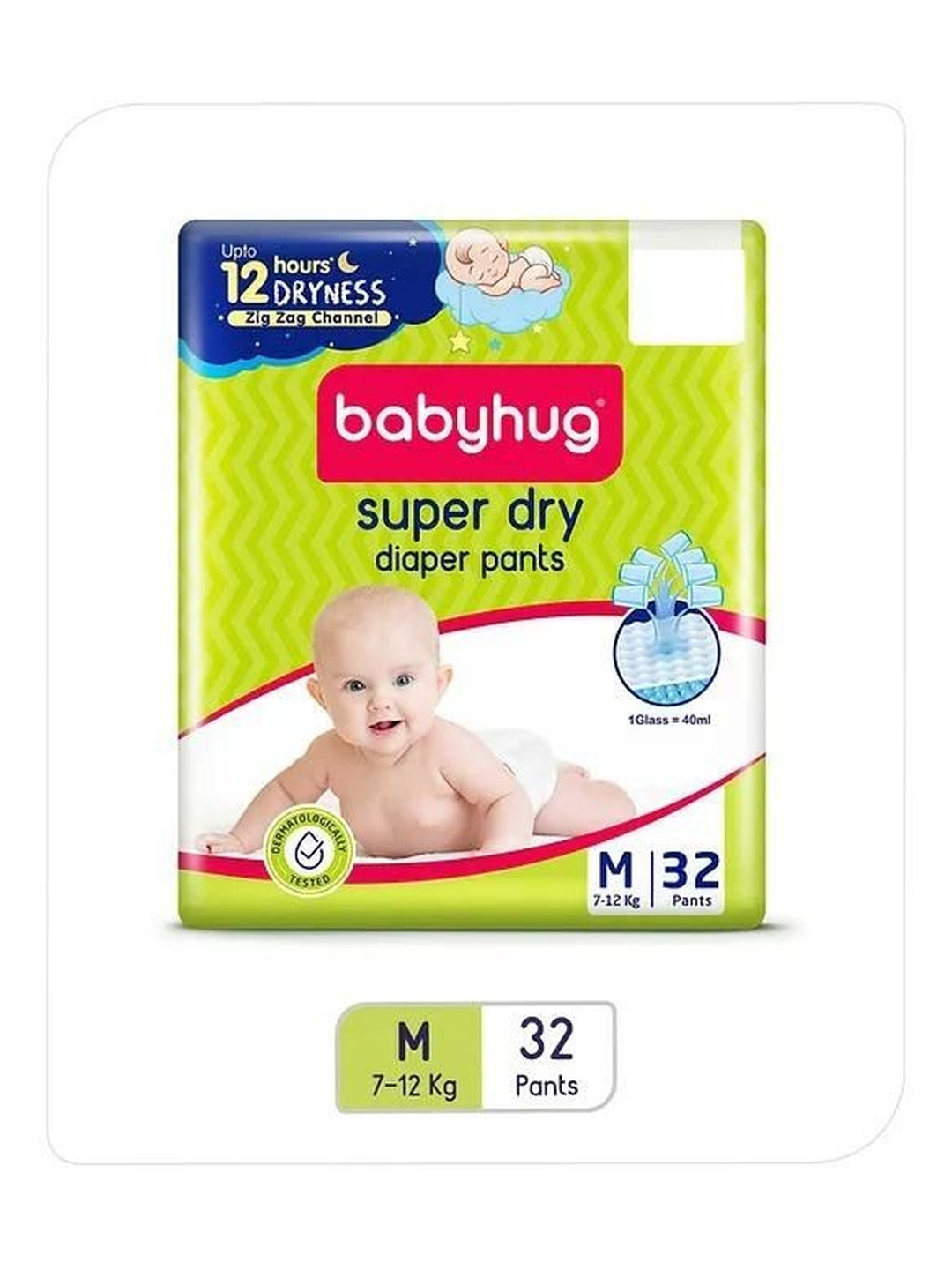 Babyhug Kids Super Dry Pant Style Diapers - M - 32 Pcs