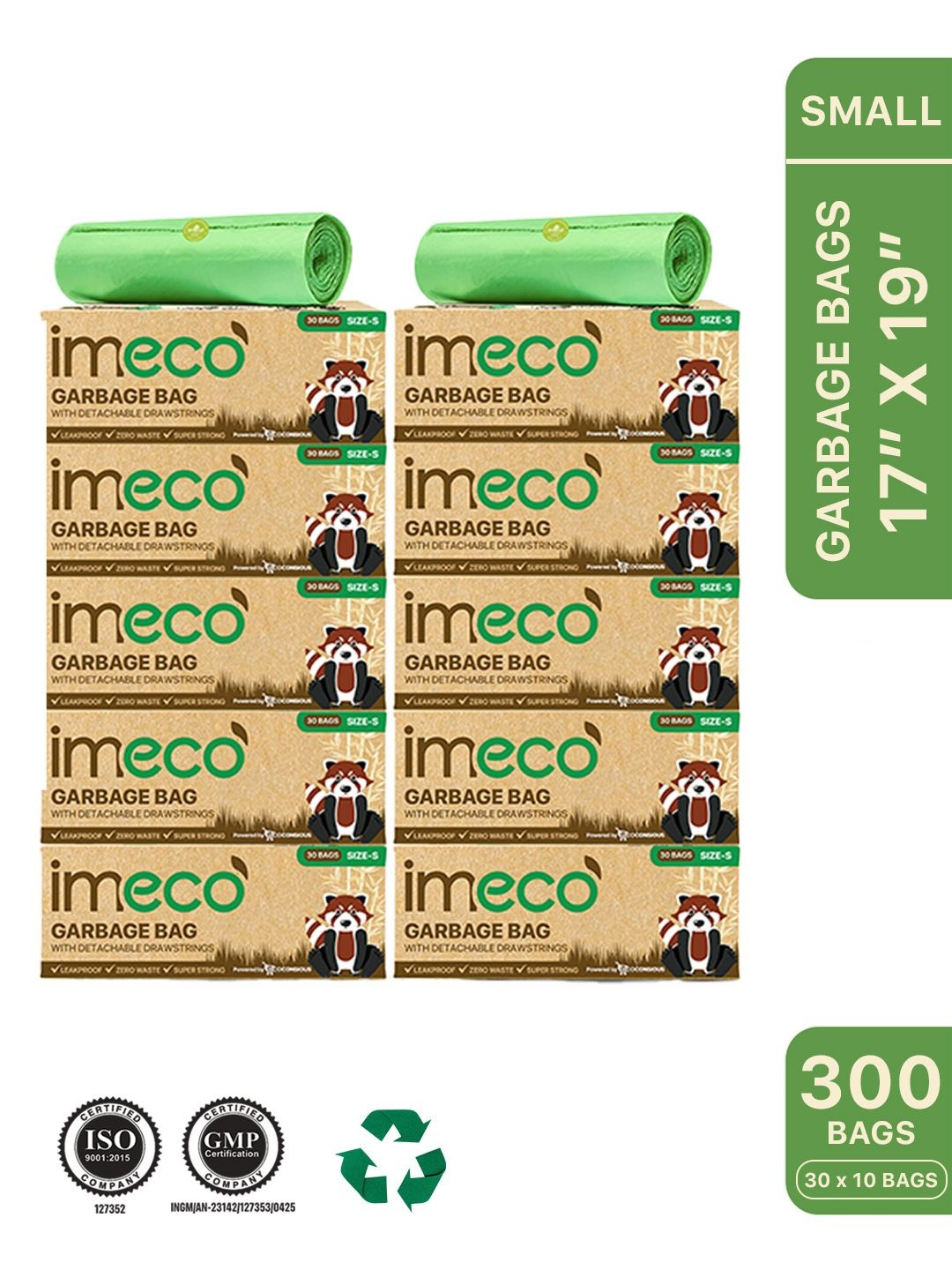 IMECO Pack Of 10 Small Garbage Poly Bags